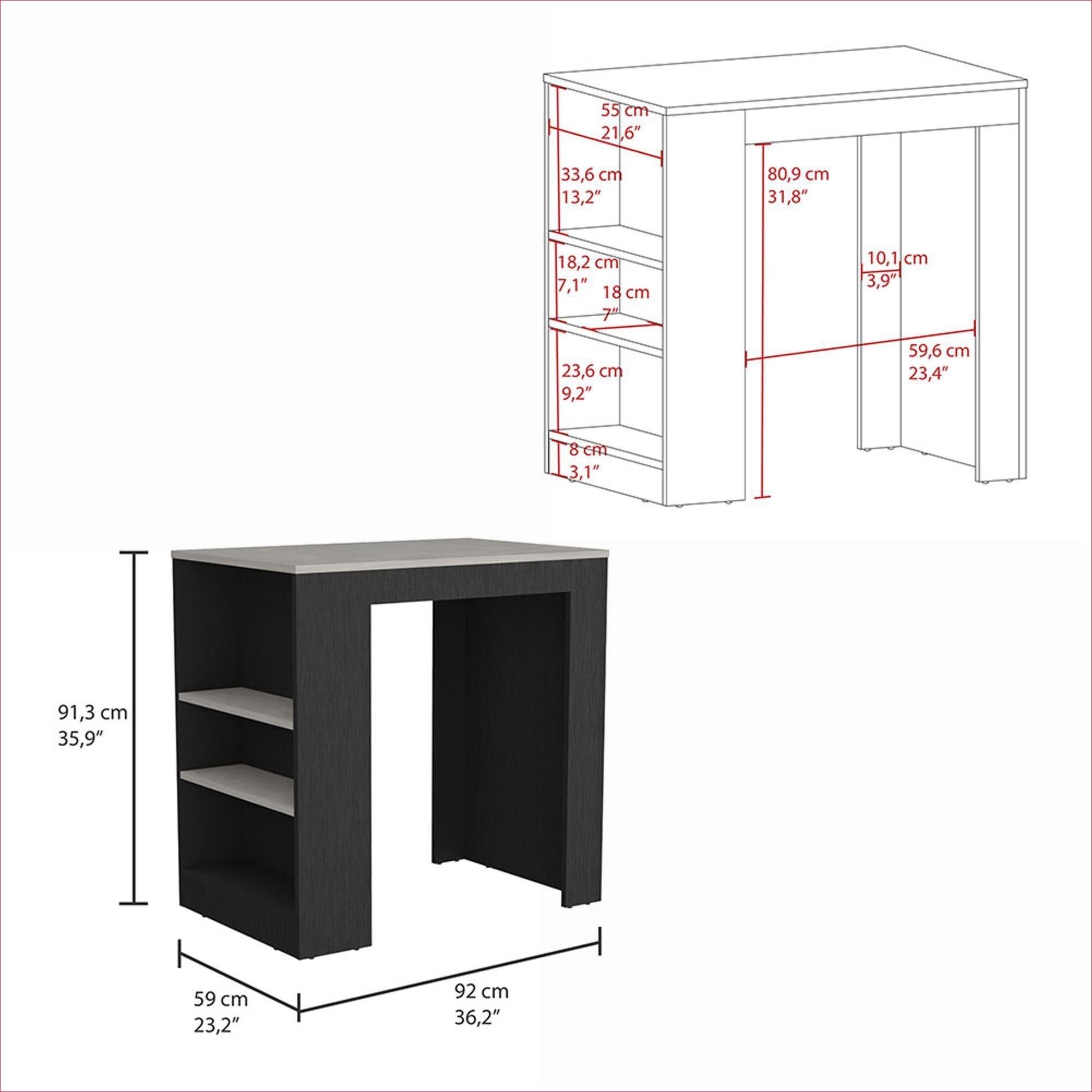 Watnature Storage Focused Kitchen Island Table for Residential Kitchen ...