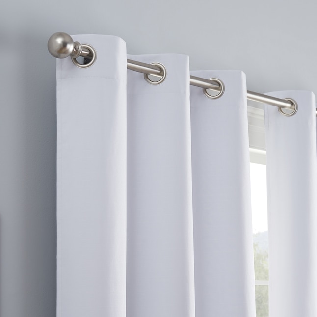 Eclipse 63-in White Blackout Standard Lined Grommet Single Curtain ...