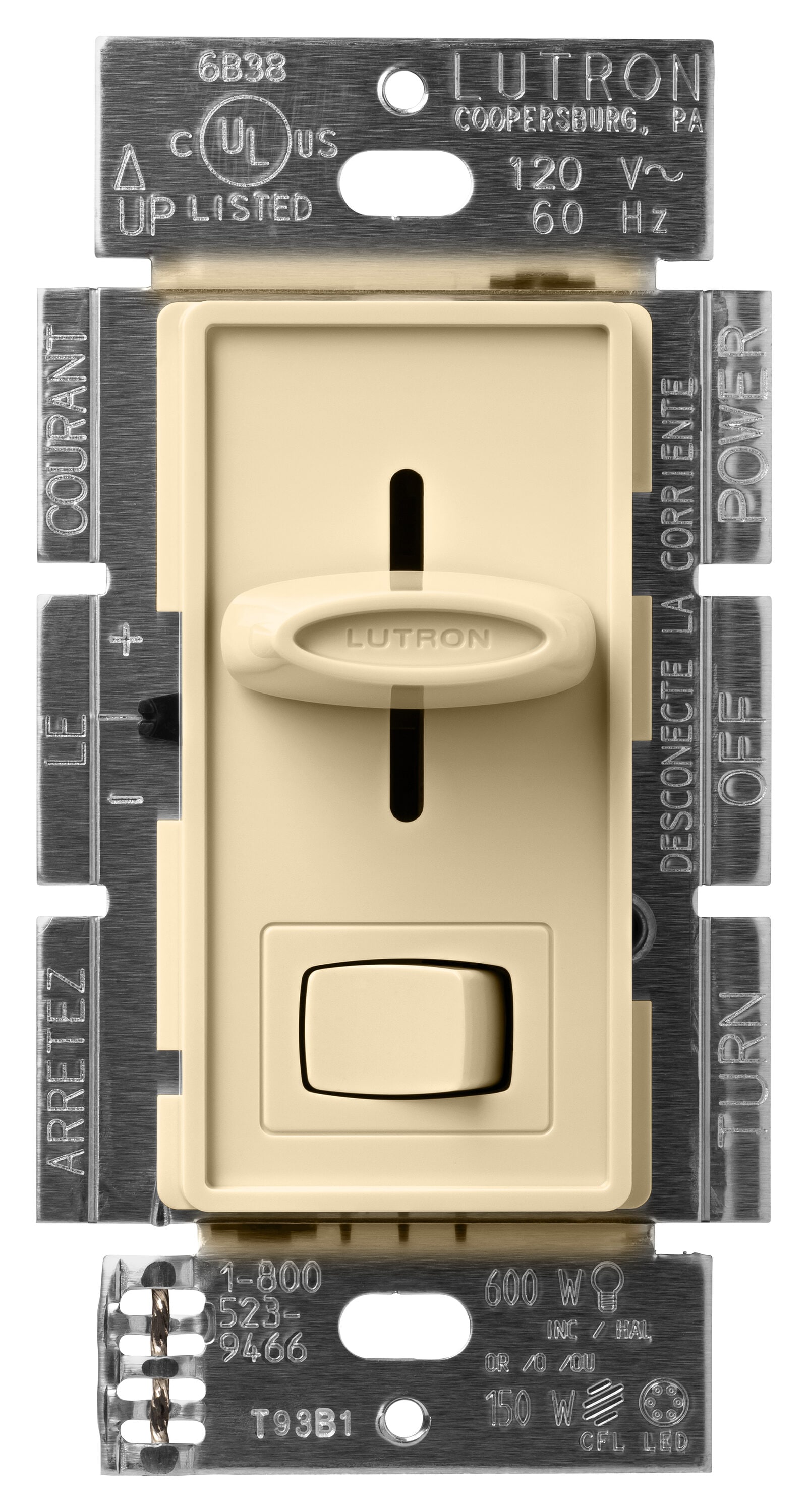 Lutron SCL-153P-IV Skylark Single-pole/3-way LED Slide Light dimmer Ivory