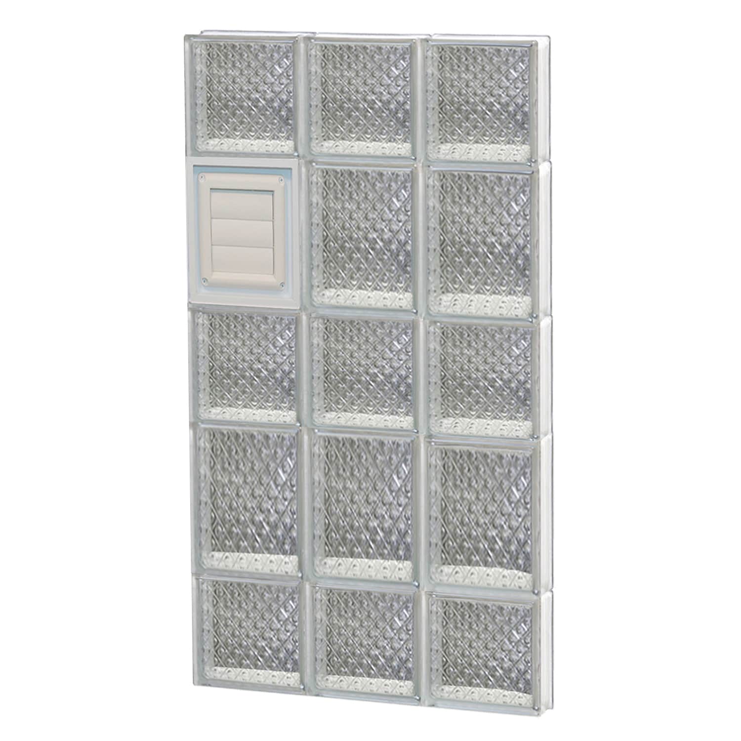 REDI2SET D1834DP Diamond Glass 17-1/4-in x 32-3/4-in Frameless Replacement Dryer vent Glass Block Window