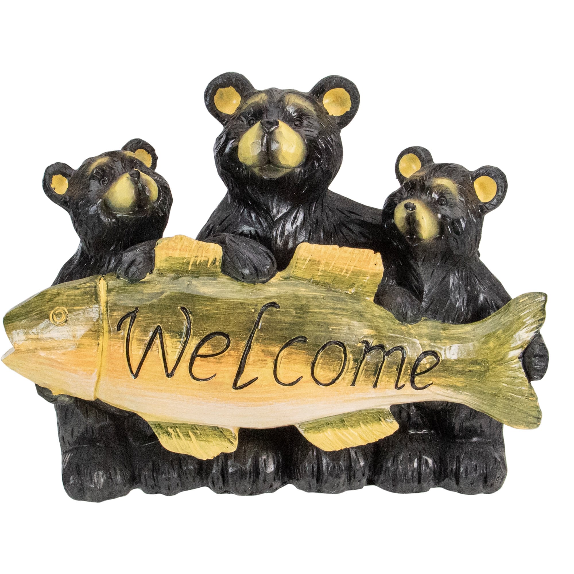 Northlight 10 inch Bear Family Trio Welcome Sign Outdoor Garden Statue