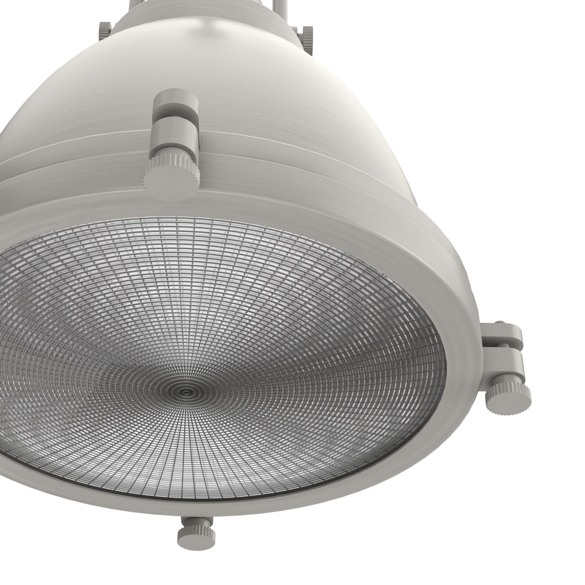 Bridgemoor Brushed Nickel LED Bowl Pendant with Holophane Glass, 12"