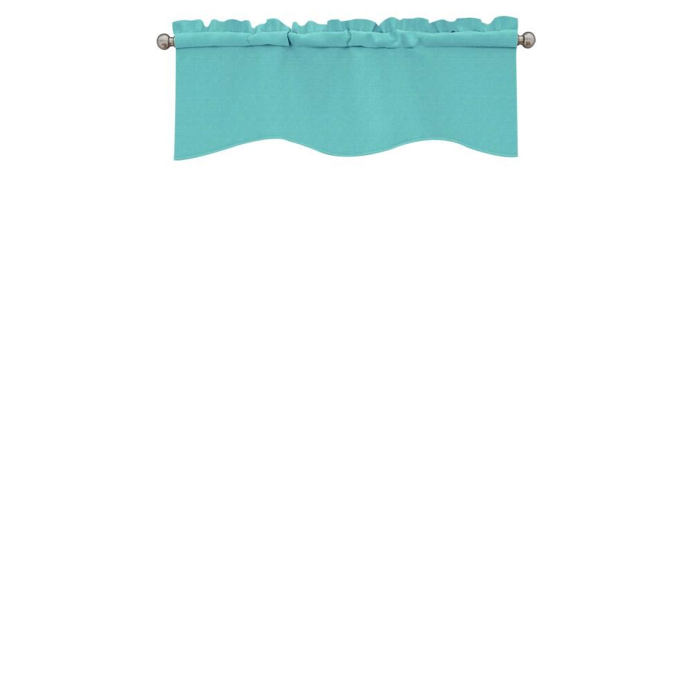 Eclipse 15453042X018TUQ Kendall 18-in Turquoise Polyester Rod pocket Valance