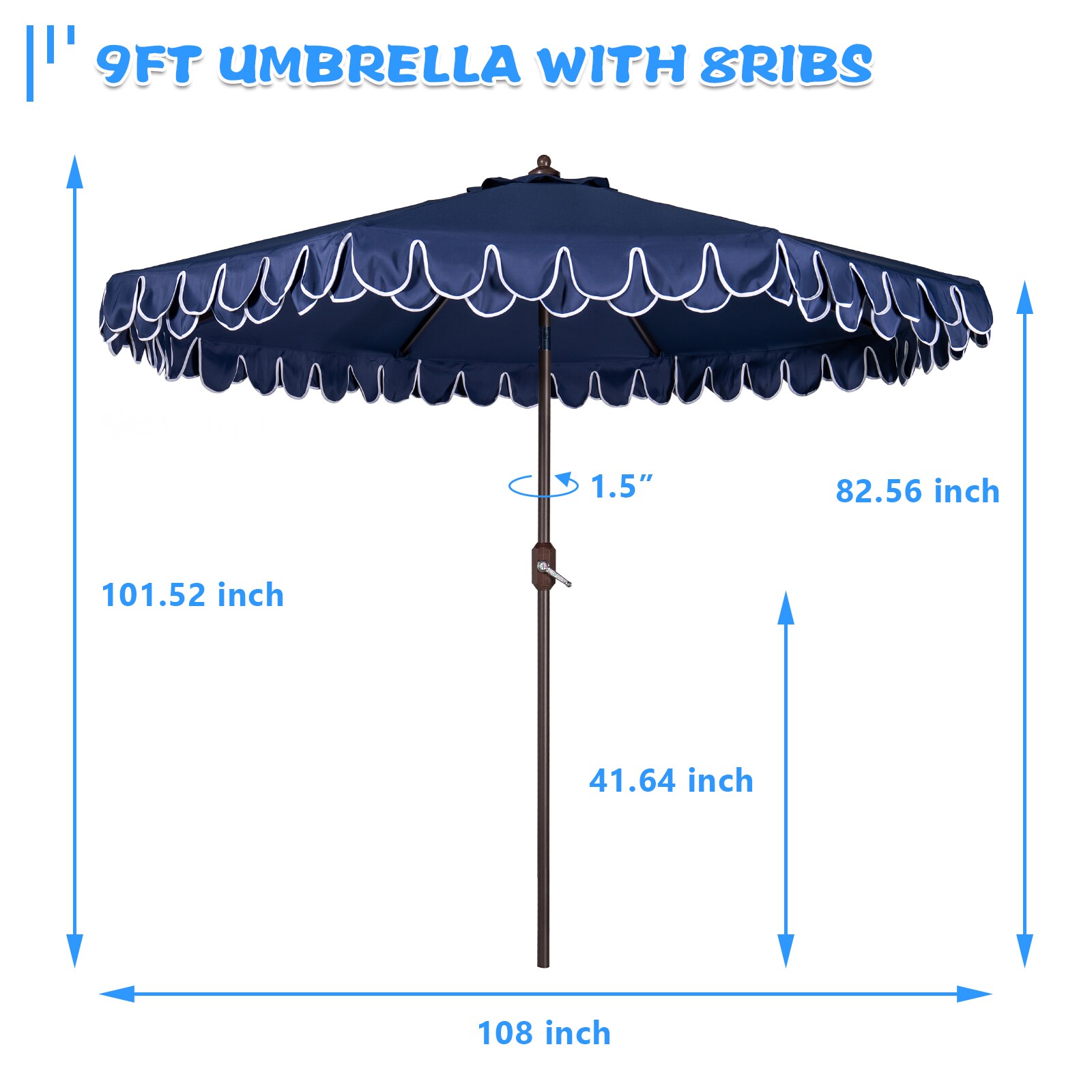 GARSING 9FT-SKIRT -NAVY BLUE Umbrellas-2 - View #4
