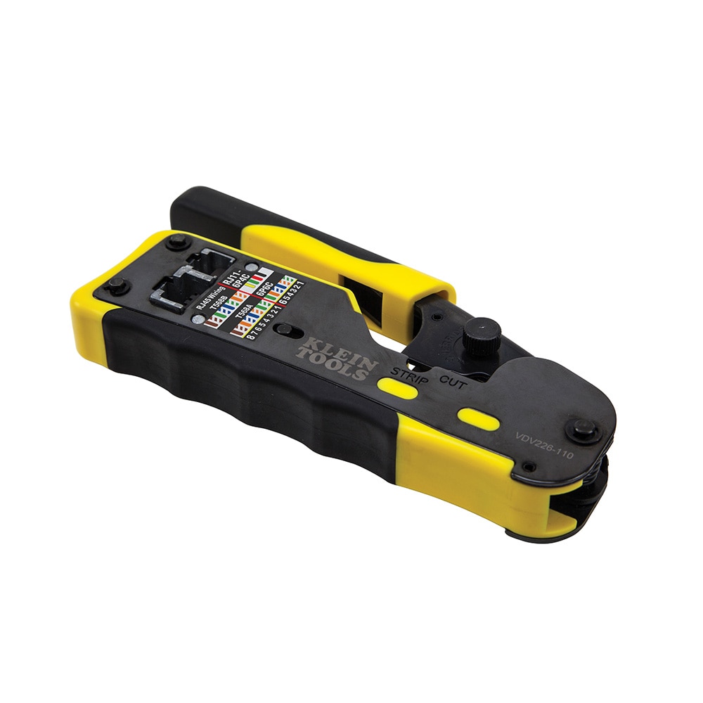 Klein Tools Ratcheting Cable Crimper for Pass-Thru(TM) Data Crimper in ...