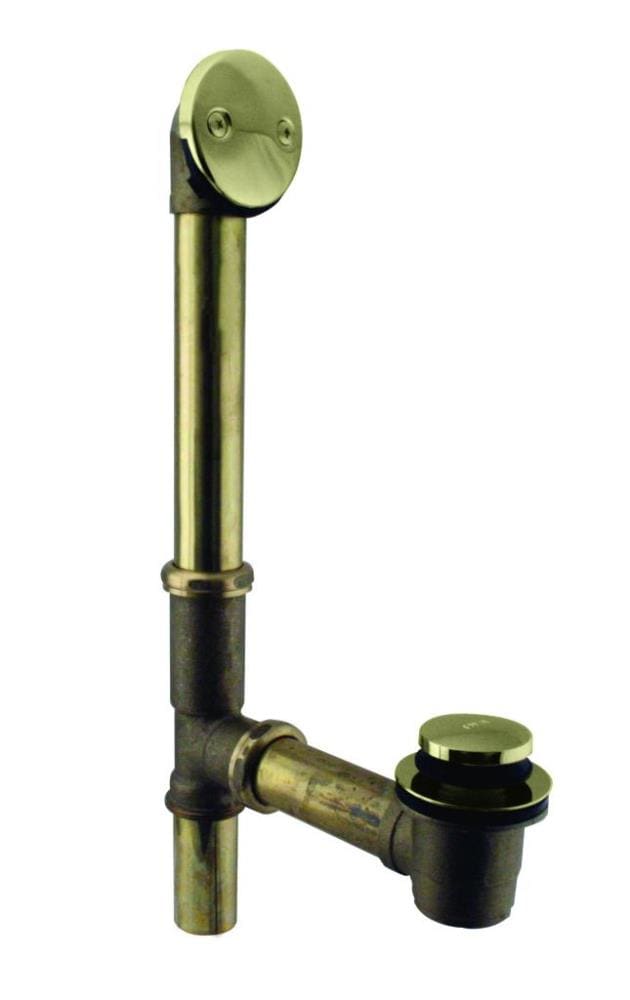 WESTBRASS D325-20G-01 Tip Toe Bath Waste- 14 In. Make-up, 20 Ga. Tubing In Polished Brass