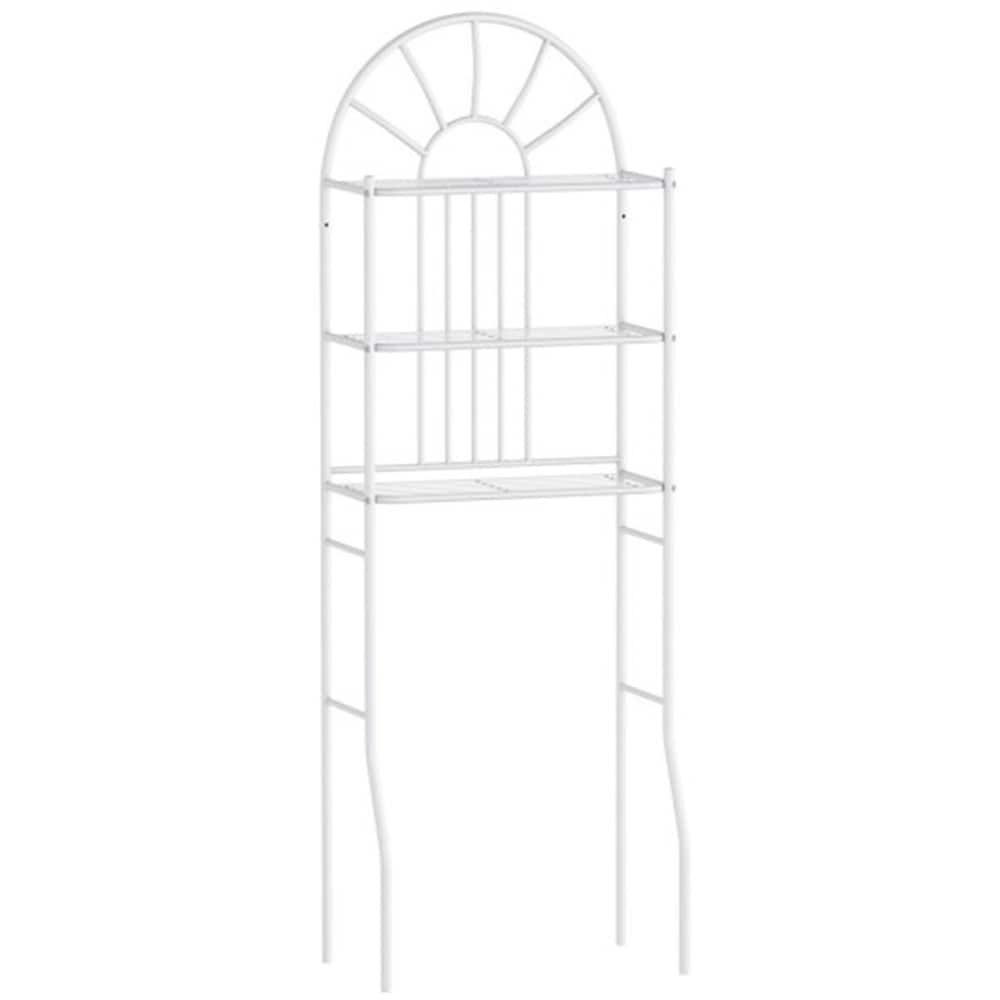 WELLFOR BTJ7790 23-Inches x 68-Inches x 10.5-Inches White 3 -Shelf Over-the-Toilet Storage