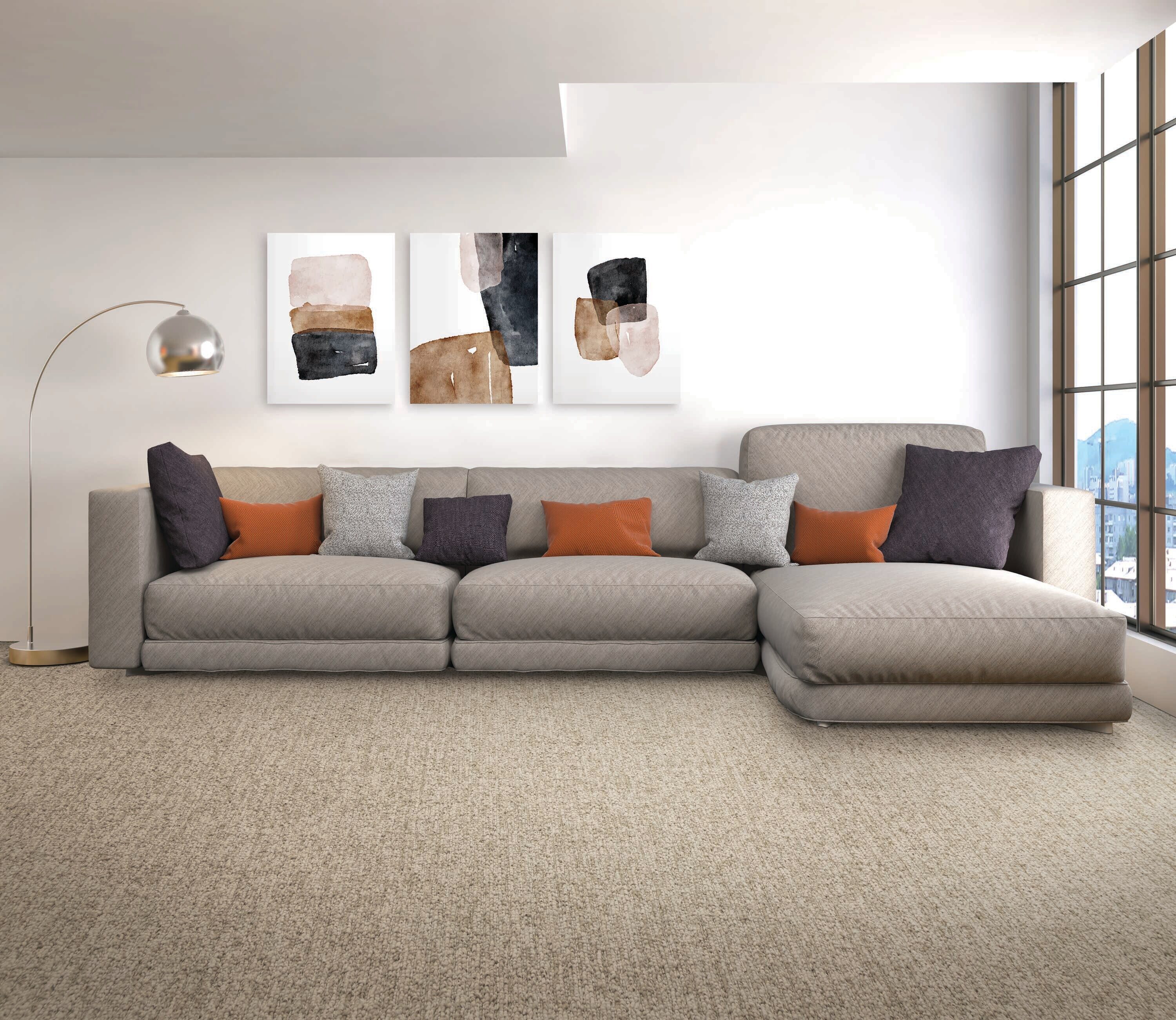 Style Selections Perfect Taupe Textured Indoor Carpet in the Carpet  department at