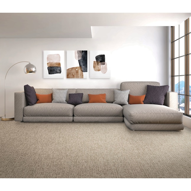 Style Selections Perfect Taupe Textured Indoor Carpet in the Carpet  department at