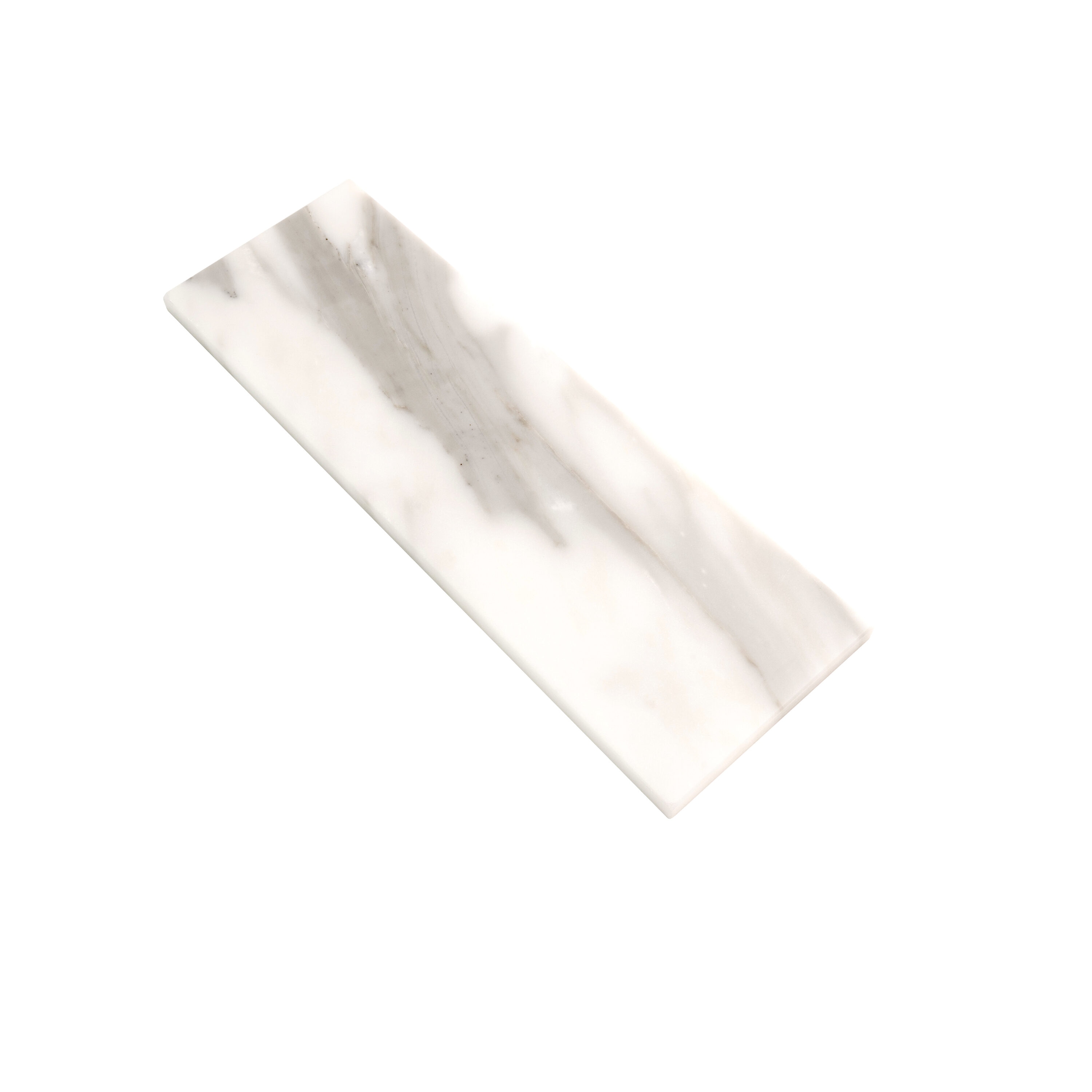 4" x 12" White Marble Look Subway Tile