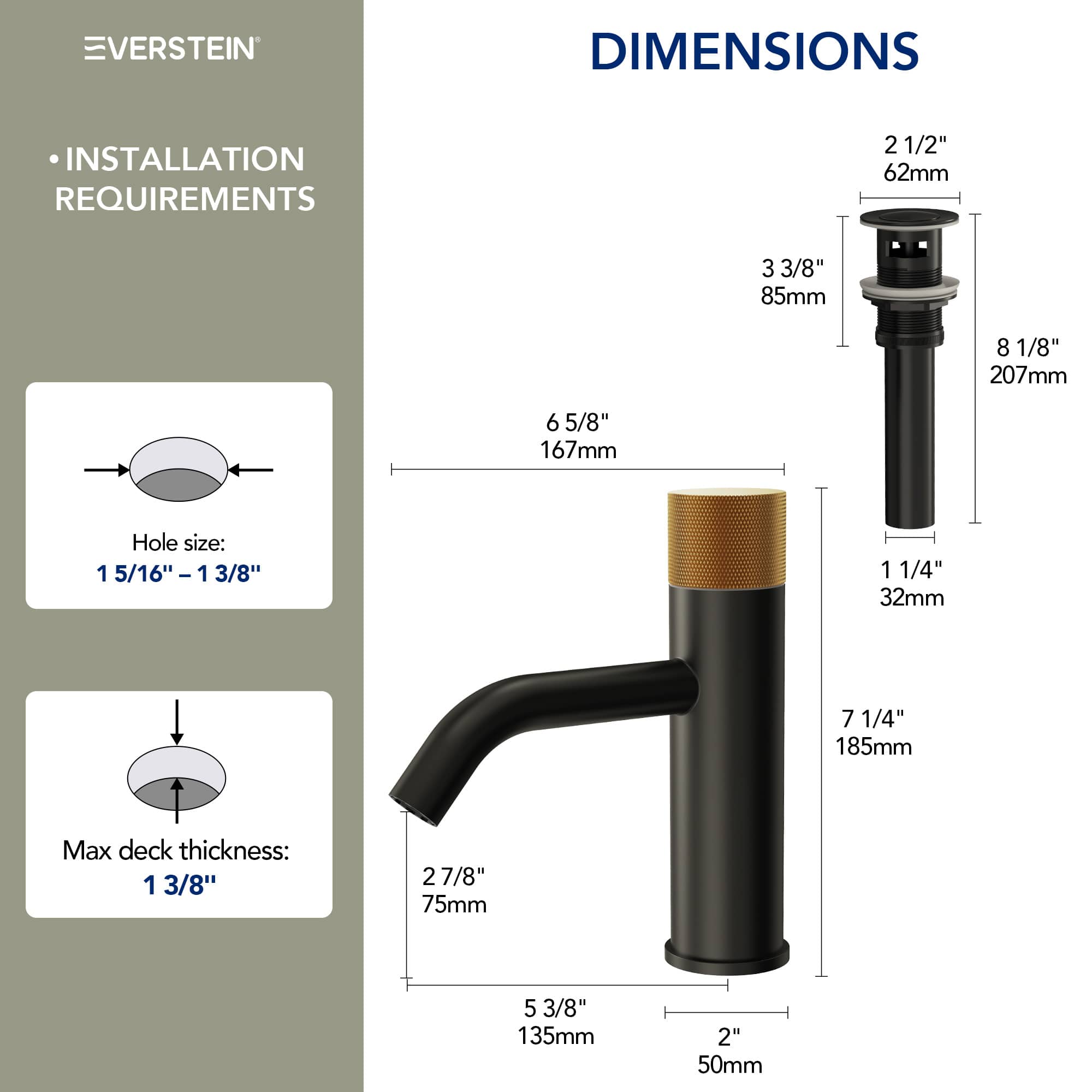 EVERSTEIN SFS-1166-BK-GD Lavatory-Faucets - View #11