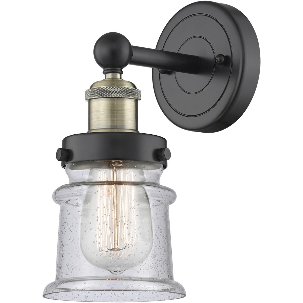 Innovations Lighting -  616-1W-BAB-G184S Canton Sconce Wall Light in Black Antique Brass Seedy
