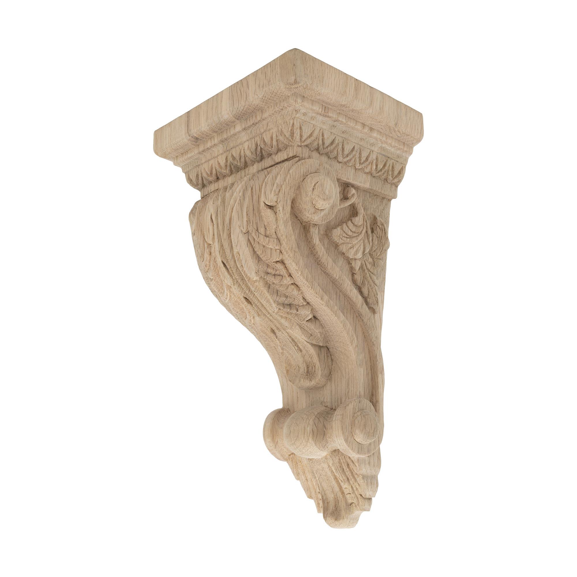 Unfinished Red Oak Acanthus Leaf 10" Corbel