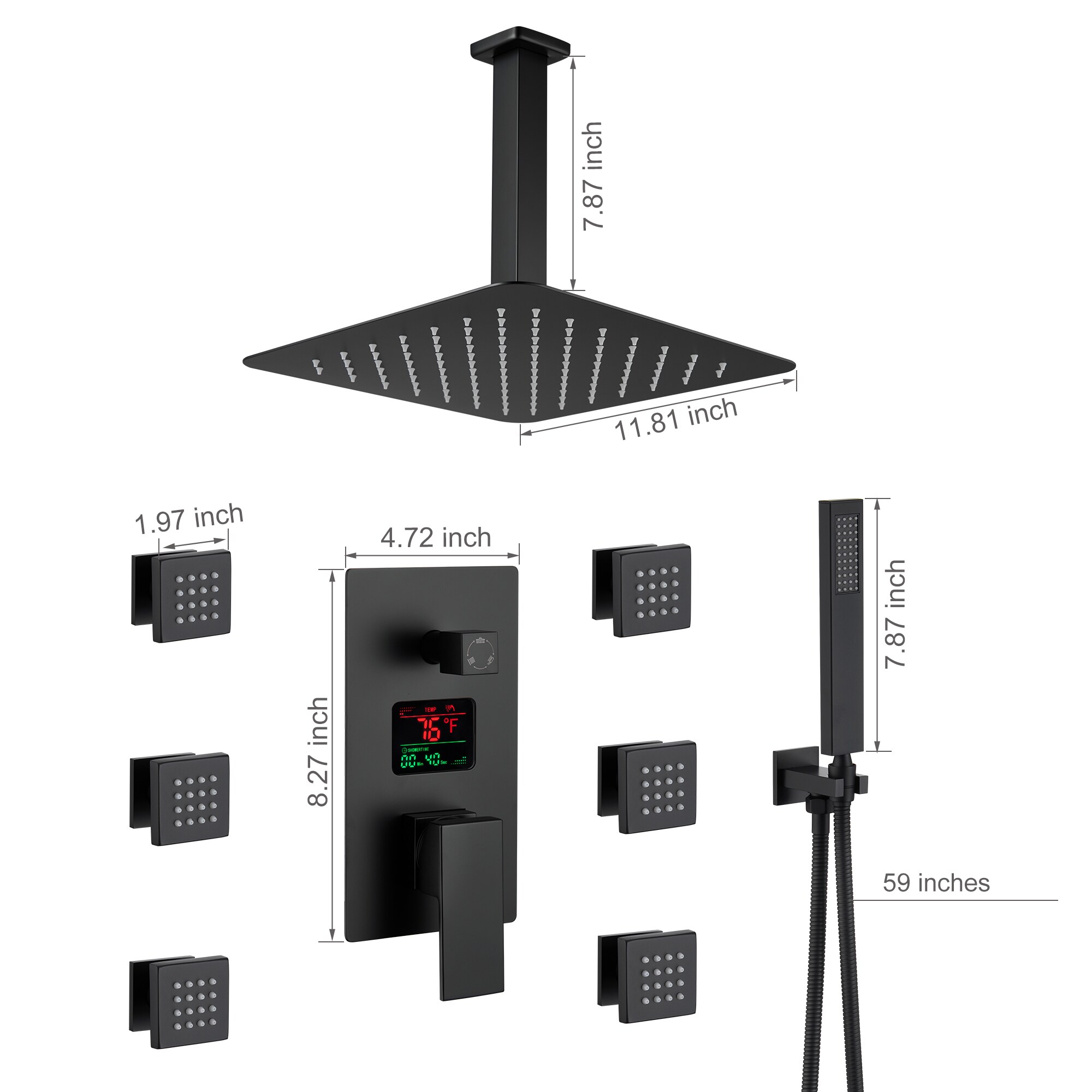 Clihome DG-SS806ORB16 Showerhead-Bar-Panels - View #2