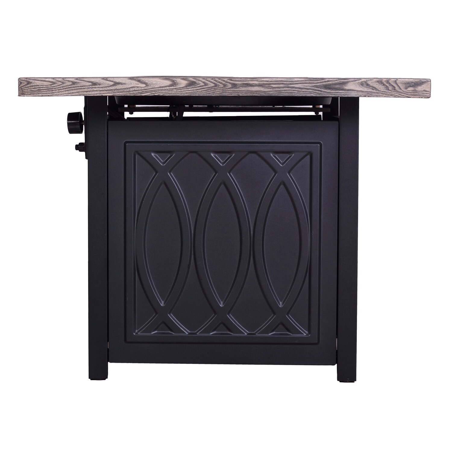 GZMR GZ-1104FOP033 Fire Pits Table 32-in W 50000-BTU Black Brown Portable Iron Square Tabletop Propane Gas Fire Pit Table