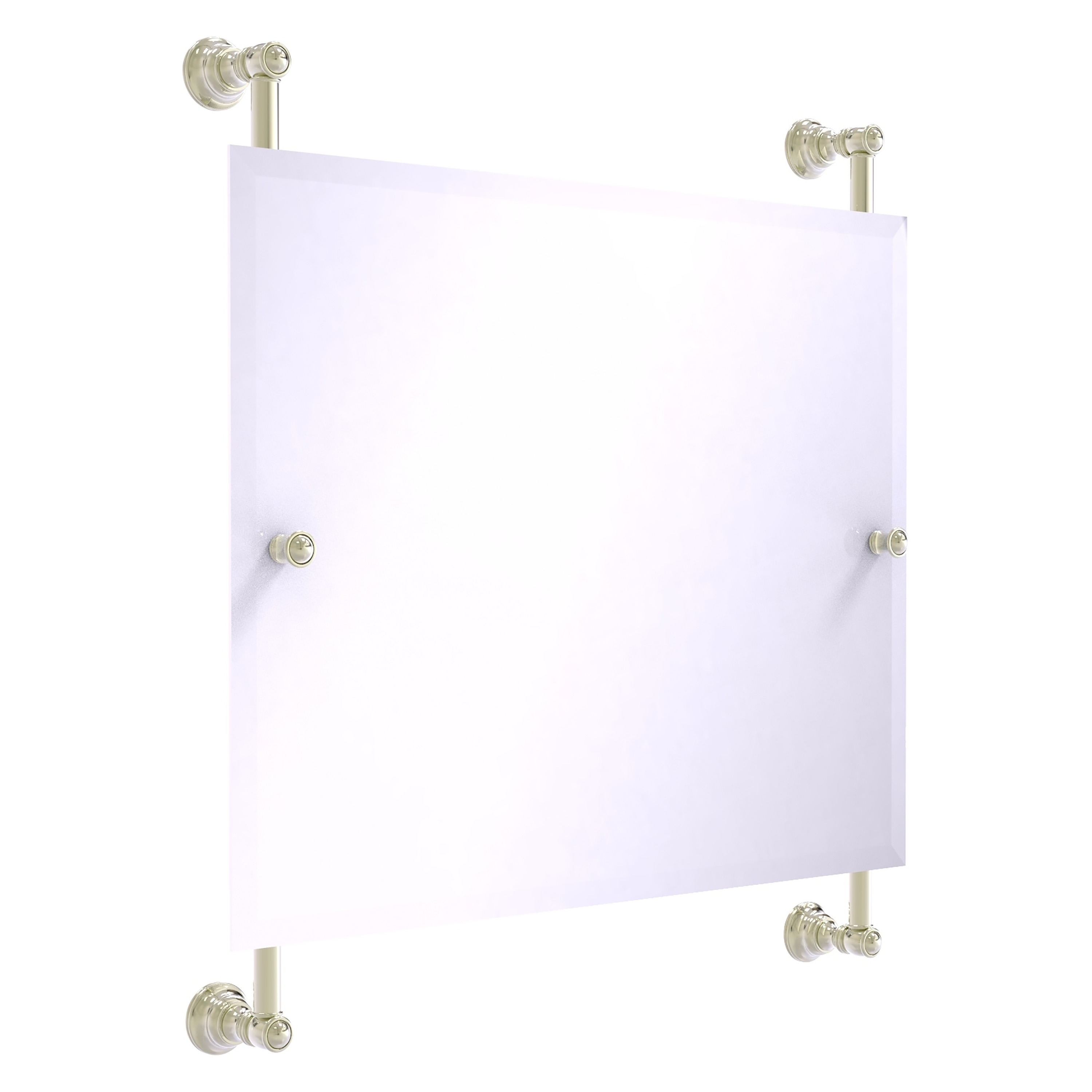 Allied Brass CL-27-93-PNI Carolina 26-Inches x 21-Inches Beveled Frameless Rectangular Bathroom Vanity Mirror ( Polished Nickel )