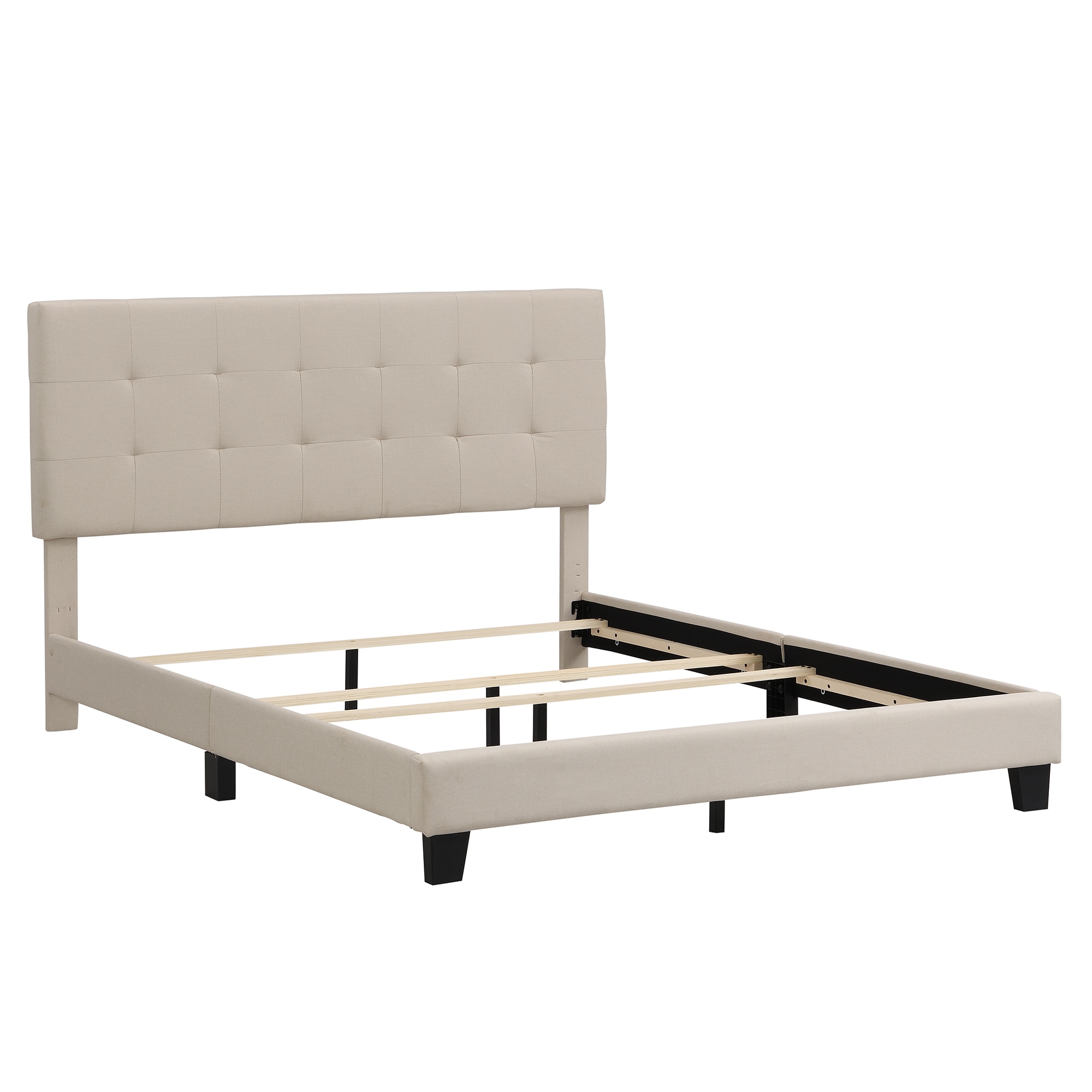 Qualler BLE000787A Beige Queen Upholstered Platform Bed
