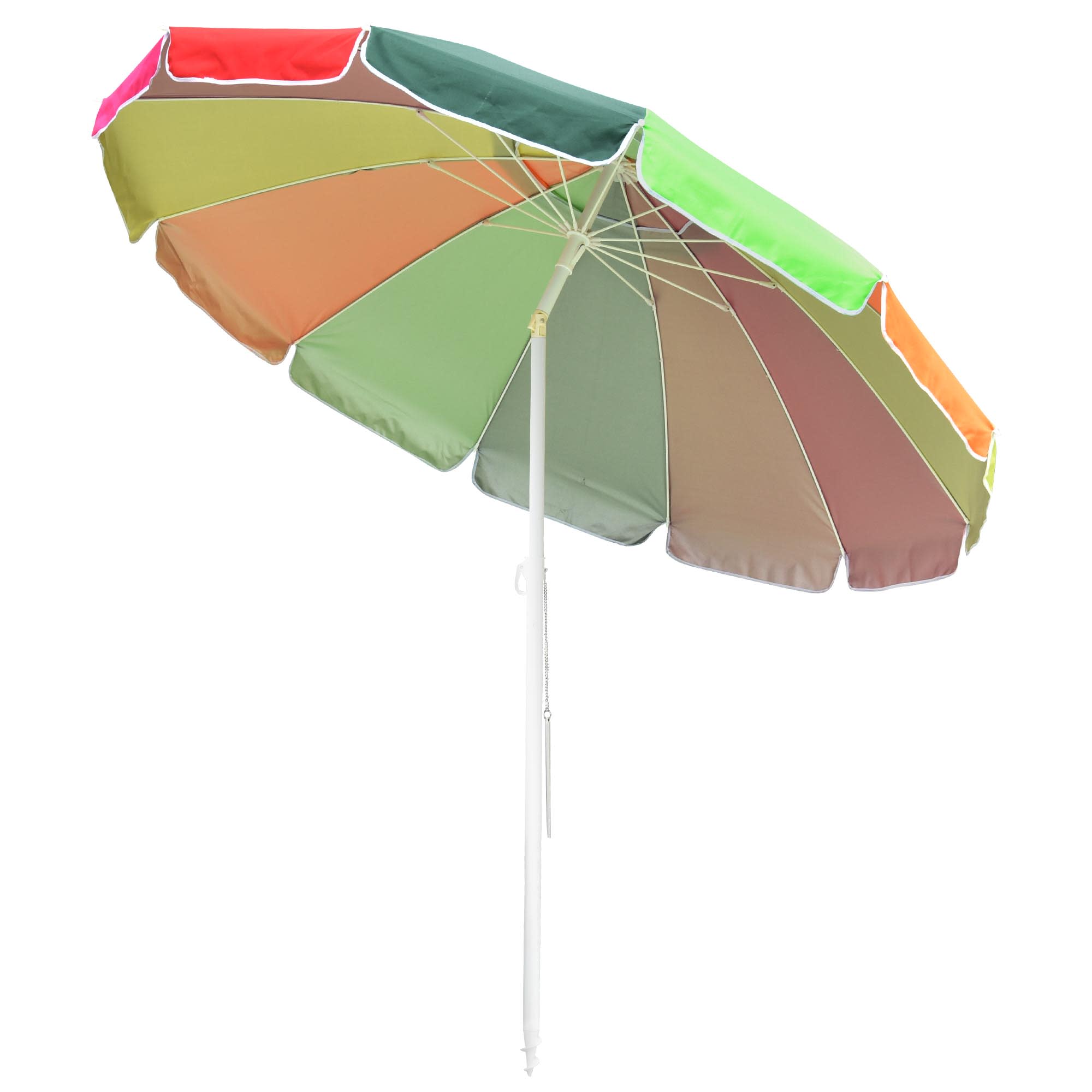 Yescom 07UMB037-8FT-RB-LO 7ftRainbow Beach Umbrella Sunshade with Tilt Sand Anchor UV Protection Outdoor
