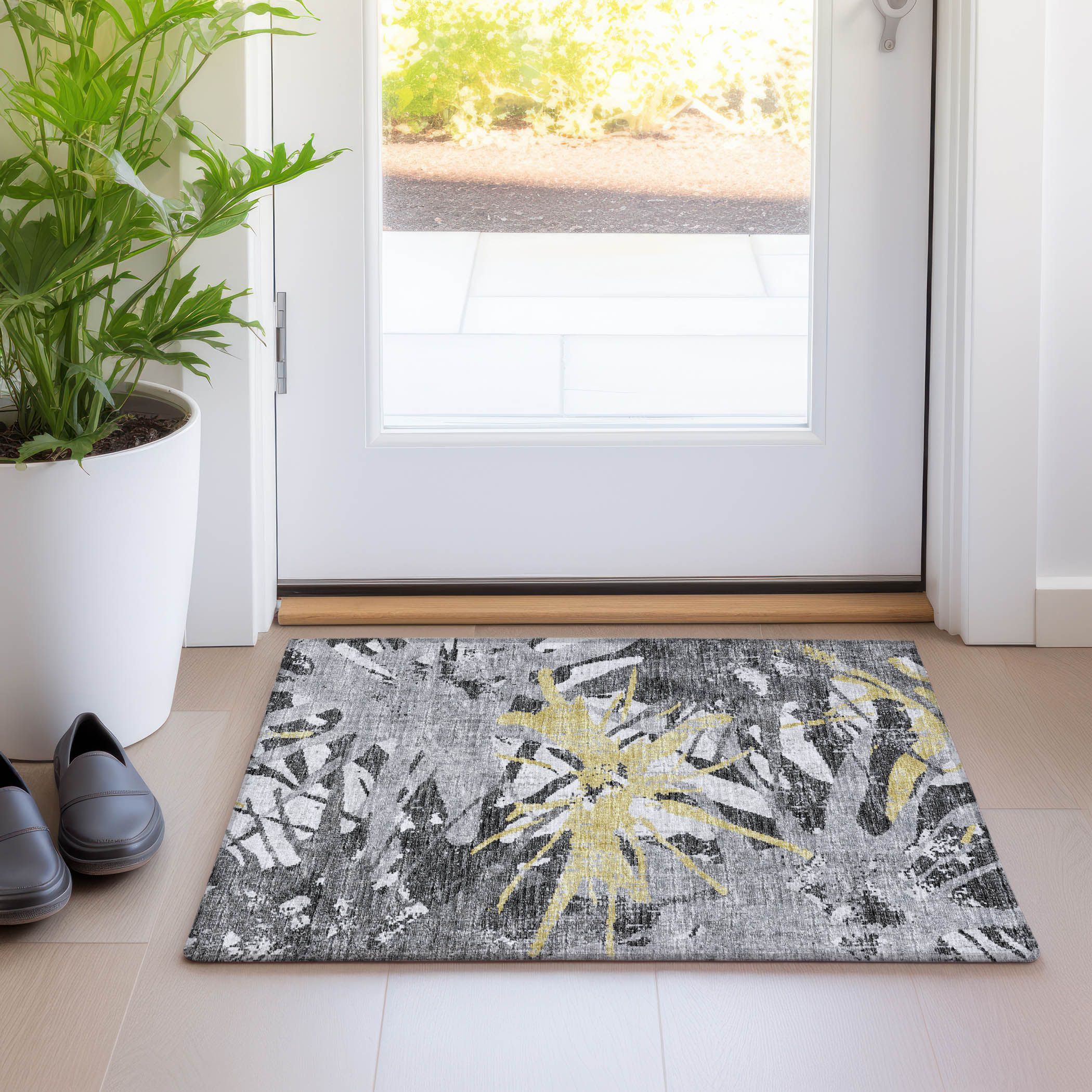 Addison Rugs AMF77GI20X30 Mayfield AMF77GI 2 x 3 (ft) Loomed Gilded Rectangular Indoor Abstract Machine washable Pet Friendly Area rug