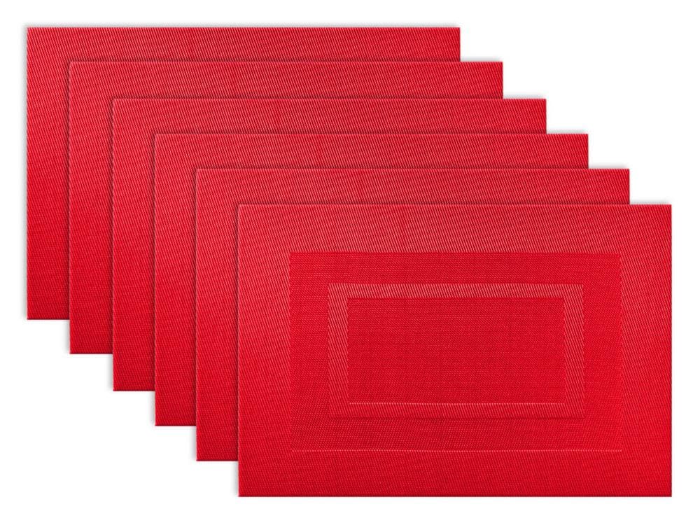 DII CAMZ32793 Bordered Tango Red Placemats