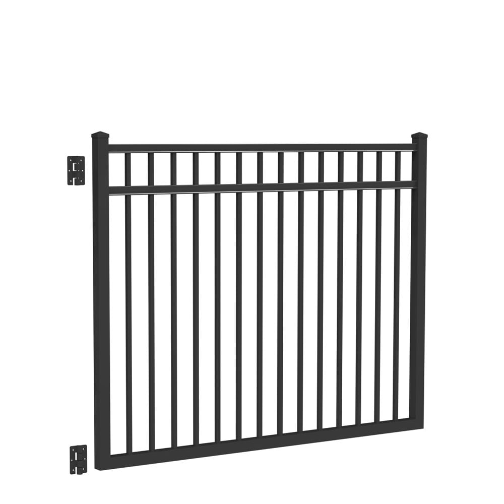 Freedom New Haven Heavy Duty 45 Ft H X 6 Ft W Black Aluminum Walk Thru Gate In The Metal Fence 0794