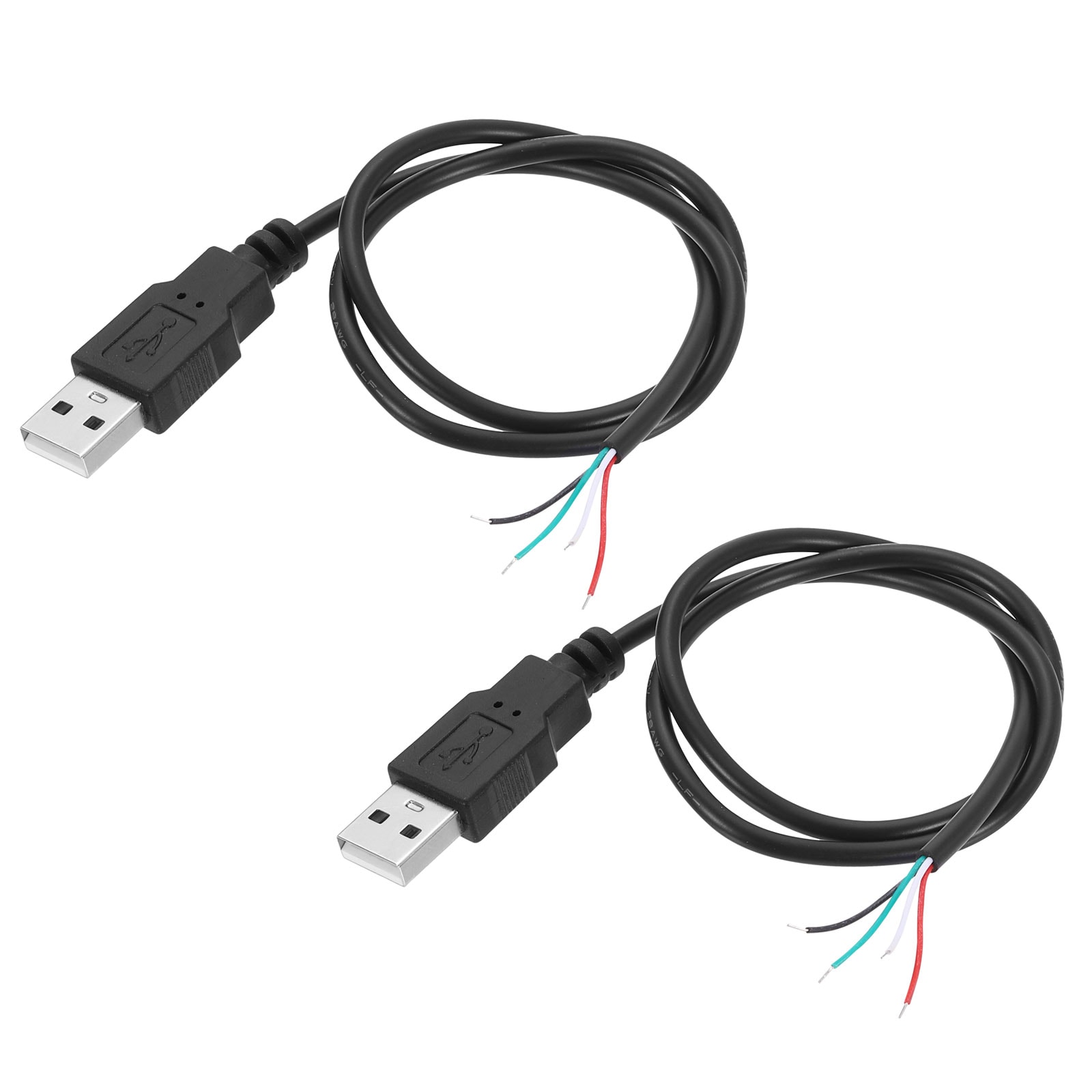 PATIKIL - Micro USB Male to 4Pin Bare Wire 28AWG 50cm/20 Inch Long 2pcs 5V 3A Micro USB to Bare W...