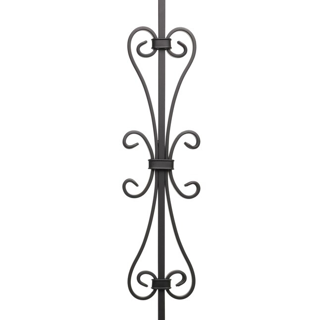 RELIABILT 43-in Decorative Satin Black Wrought Iron Stair Baluster in ...