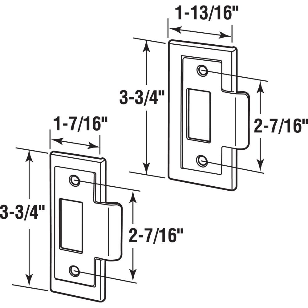 PrimeLine 13/4in W x 11/2in L Satin Door (2Pack) in the Strike