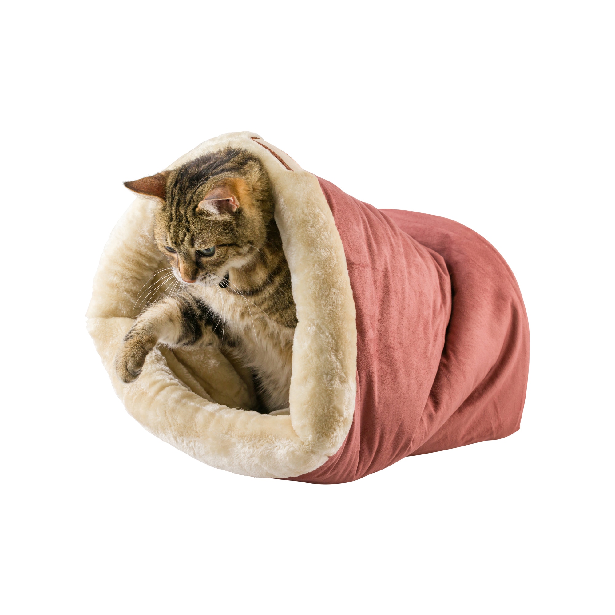 Armarkat Indian Red/Beige Suede Enclosed Cat Bed (Small) in the Pet ...