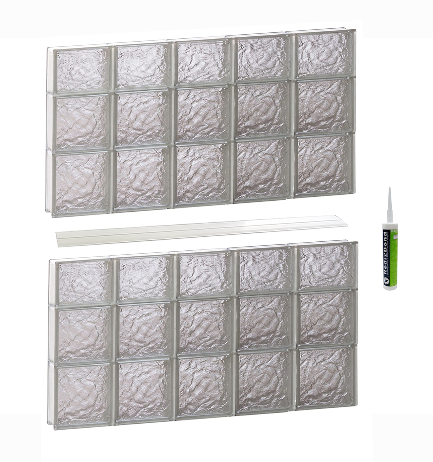 REDI2SET S4044IS Ice Glass 38-3/4-in x 42-1/2-in Frameless Replacement Glass Block Window