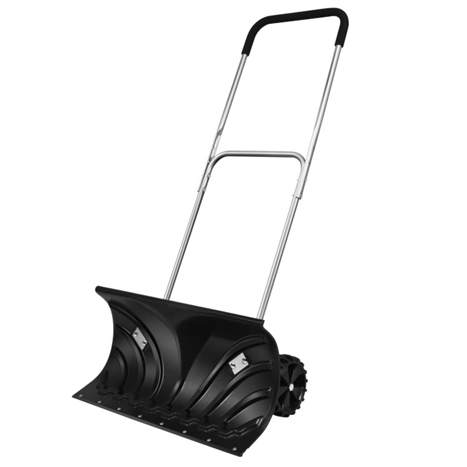 WELLFOR DOZ70068 12.5-Inches Plastic Snow Shovel with 51-Inches Steel Handle