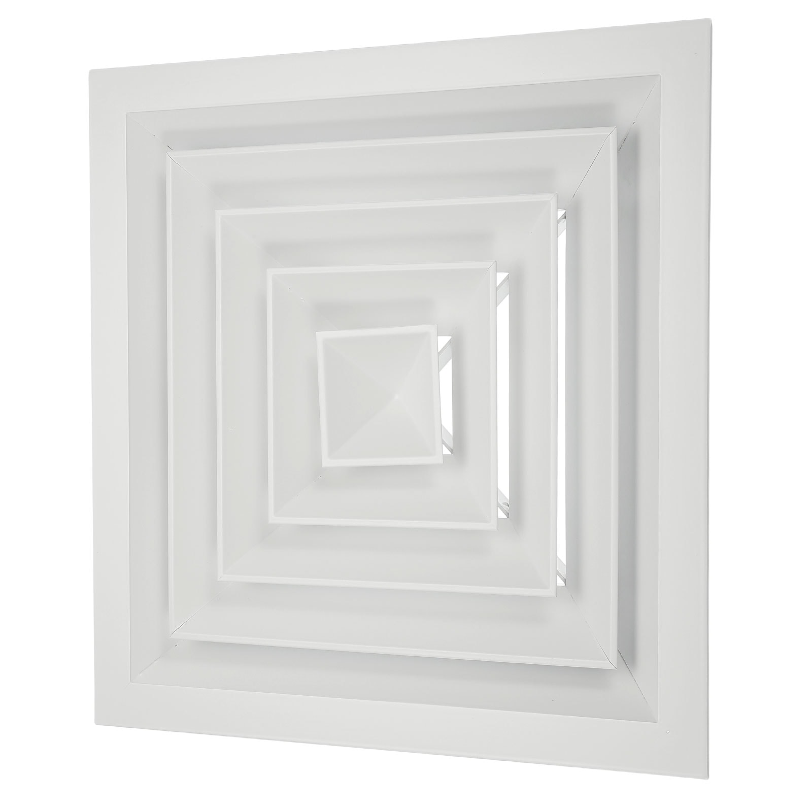 PATIKIL 11inch x 11inch Square Ceiling Diffuser Aluminum Square Vent Cover HVAC Ceiling Diffuser for HVAC System Horizontal Flow Duct Industrial Home Office White 14inch x 14inch Ducting Opening Size #S26020400UX1646