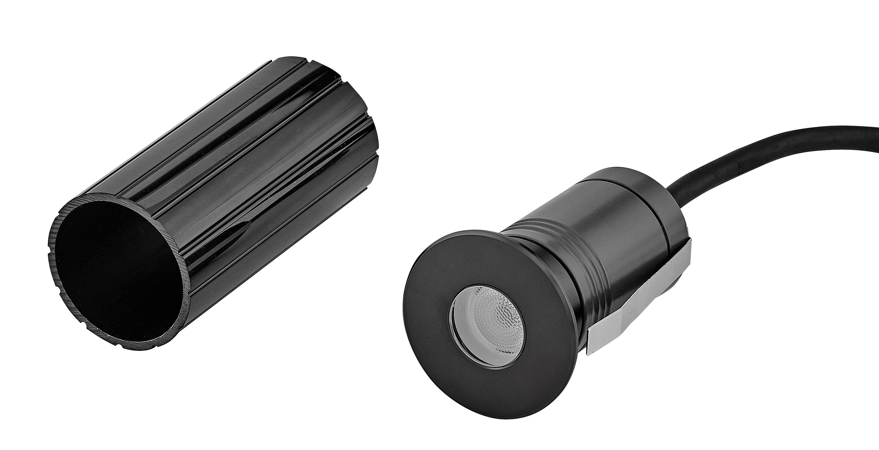 Hinkley 15075SSB Sparta Dot 4 -Watt ( 25 W Equivalent ) Stainless Steel Black Low voltage Hardwired LED Well Light