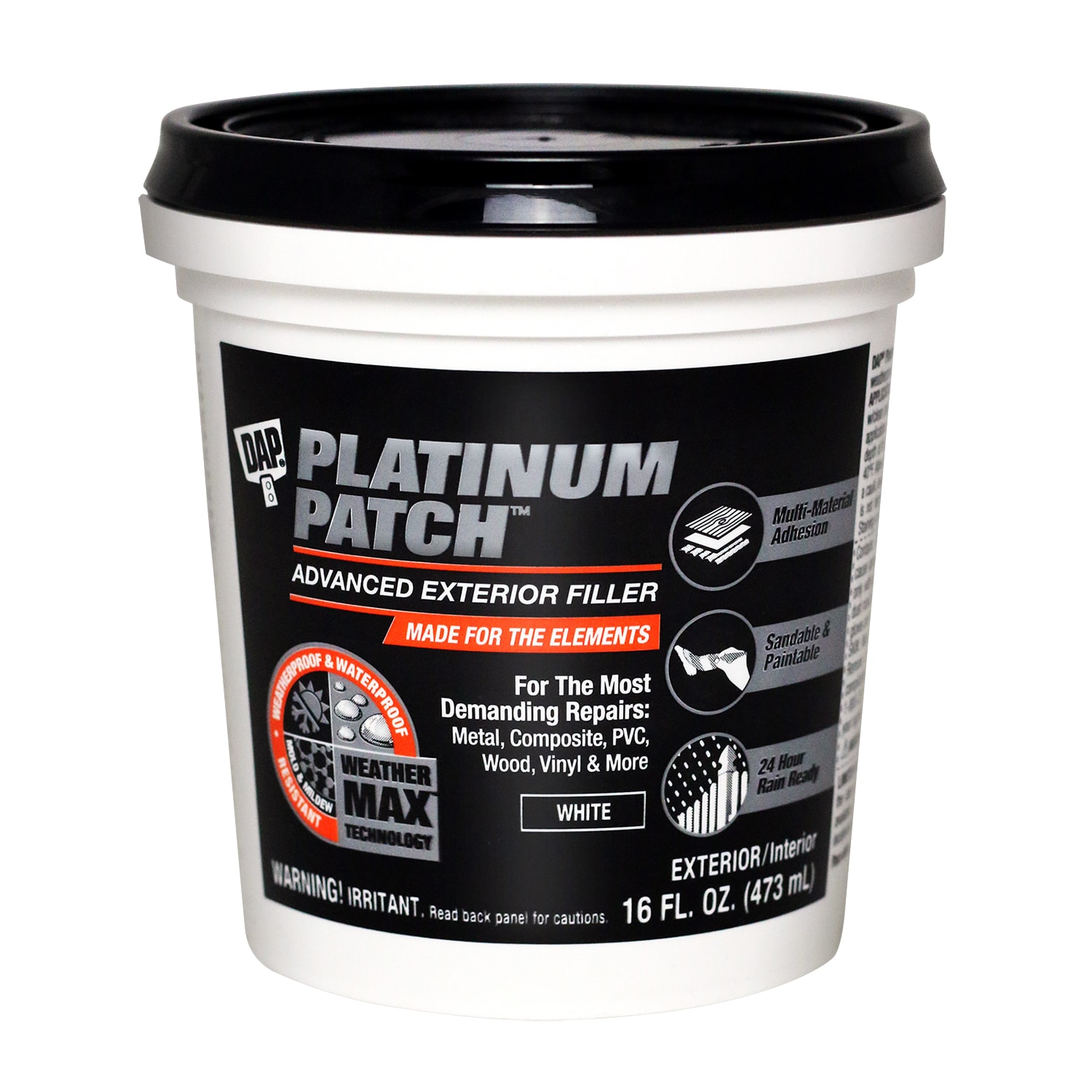 Dap Platinum Patch 16 Oz Heavy Duty Waterproof Exterior White Kling At Lowes Com