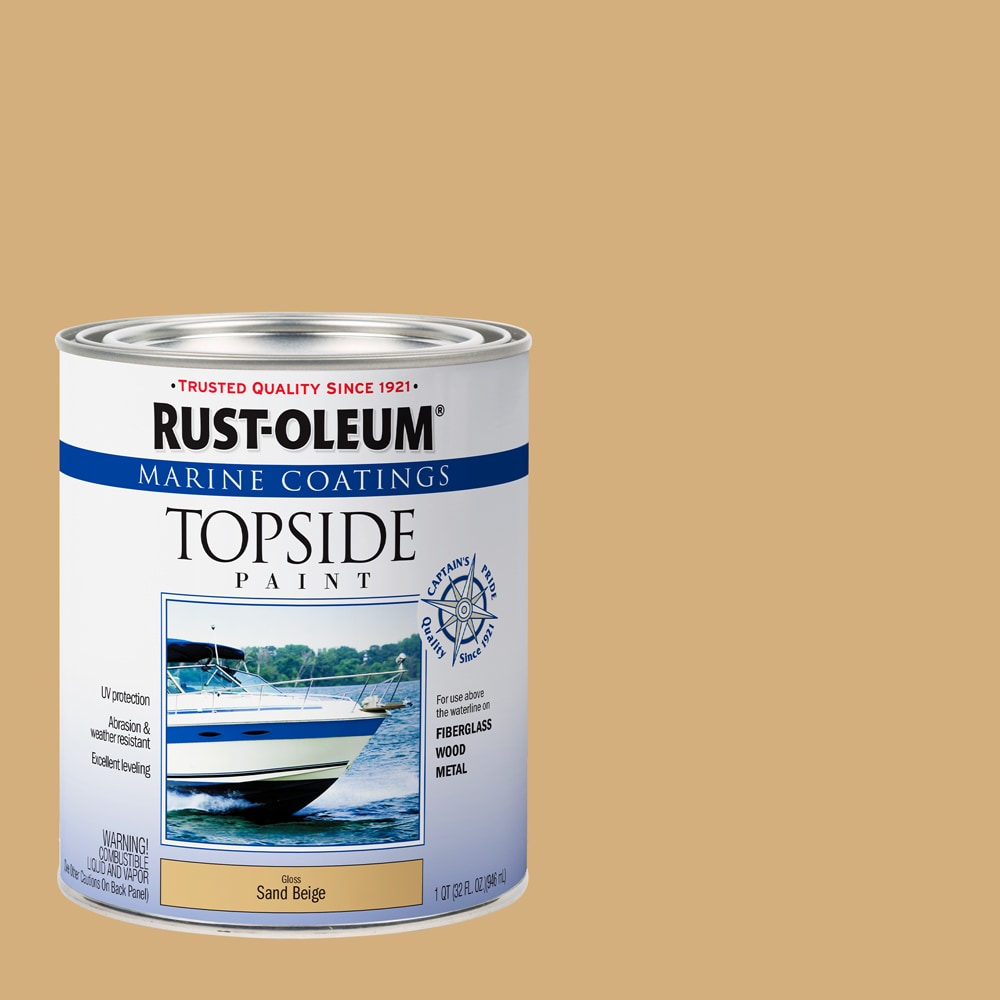 Rust-Oleum 207003 Marine Coatings Topside Paint Gloss Sand Beige Enamel Oil-based Marine paint ( 1-quart )