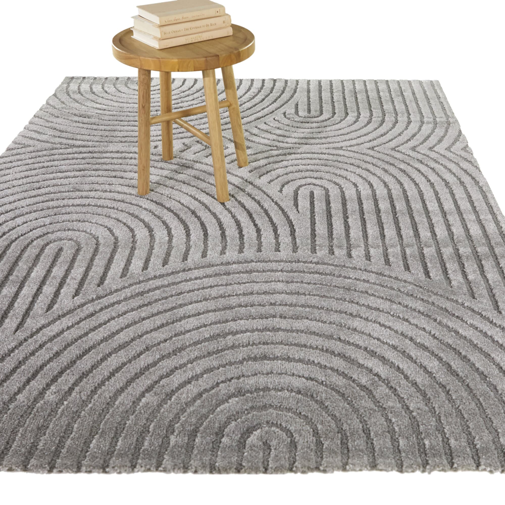 Balta 3122067 6 x 9 (ft) Polyester/Polypropylene Grey Rectangular Indoor Abstract Mid-Century Modern Area rug