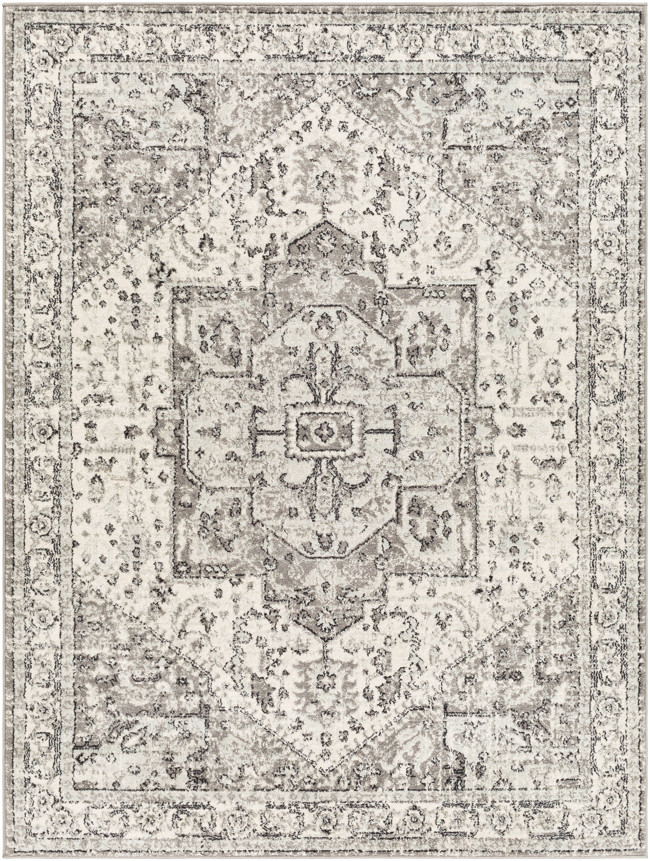Artistic Weavers TVZ2370-679 Tevazu 7 X 9 Light Grey Indoor Geometric Oriental Area Rug