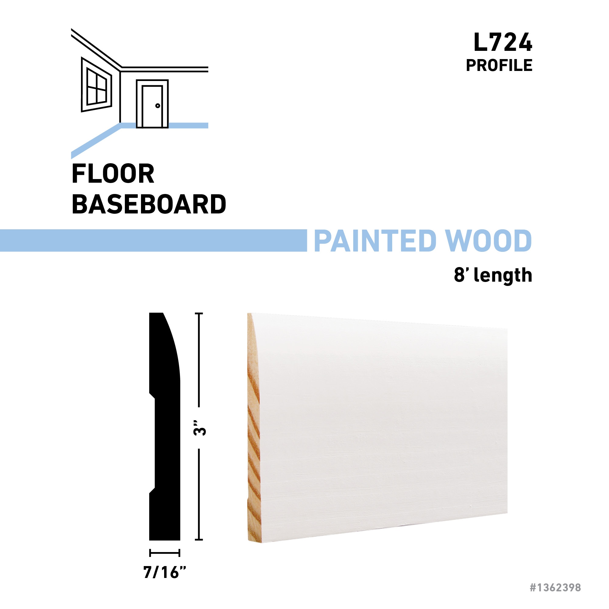 allen + roth L7248FJPWH Baseboard-Moulding - View #3