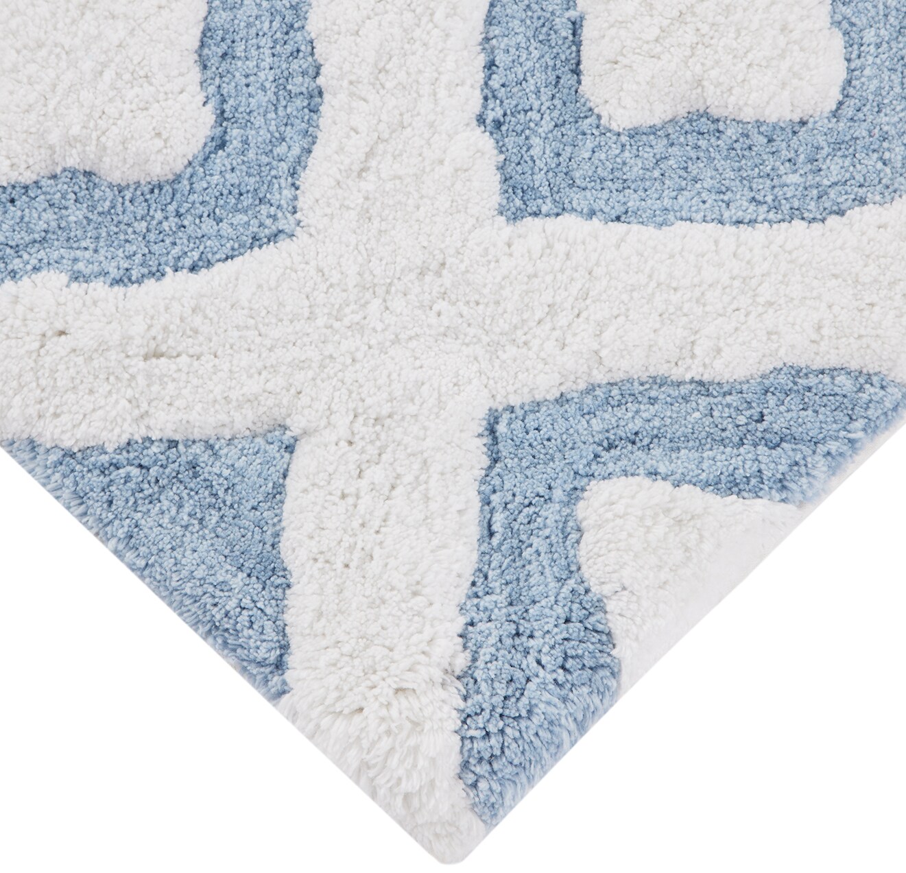 allen + roth 20-in x 30-in Tranquil Blue Aqua Cotton Bath Mat in