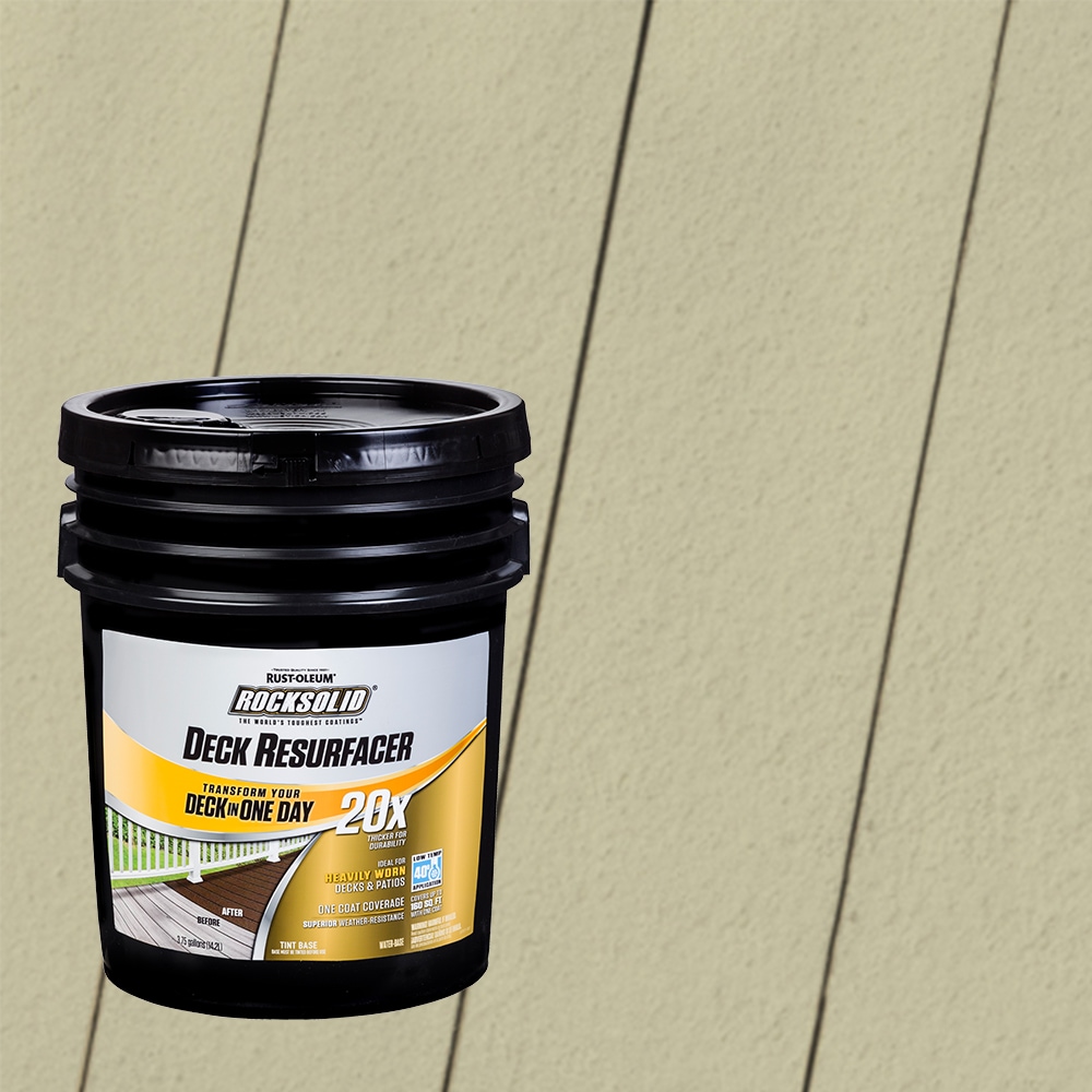 Rust-Oleum 319571T RockSolid 20X Deck Resurfacer Pre-Tinted Driftwood Solid Exterior Wood Stain and Sealer in One ( 4-gallon )