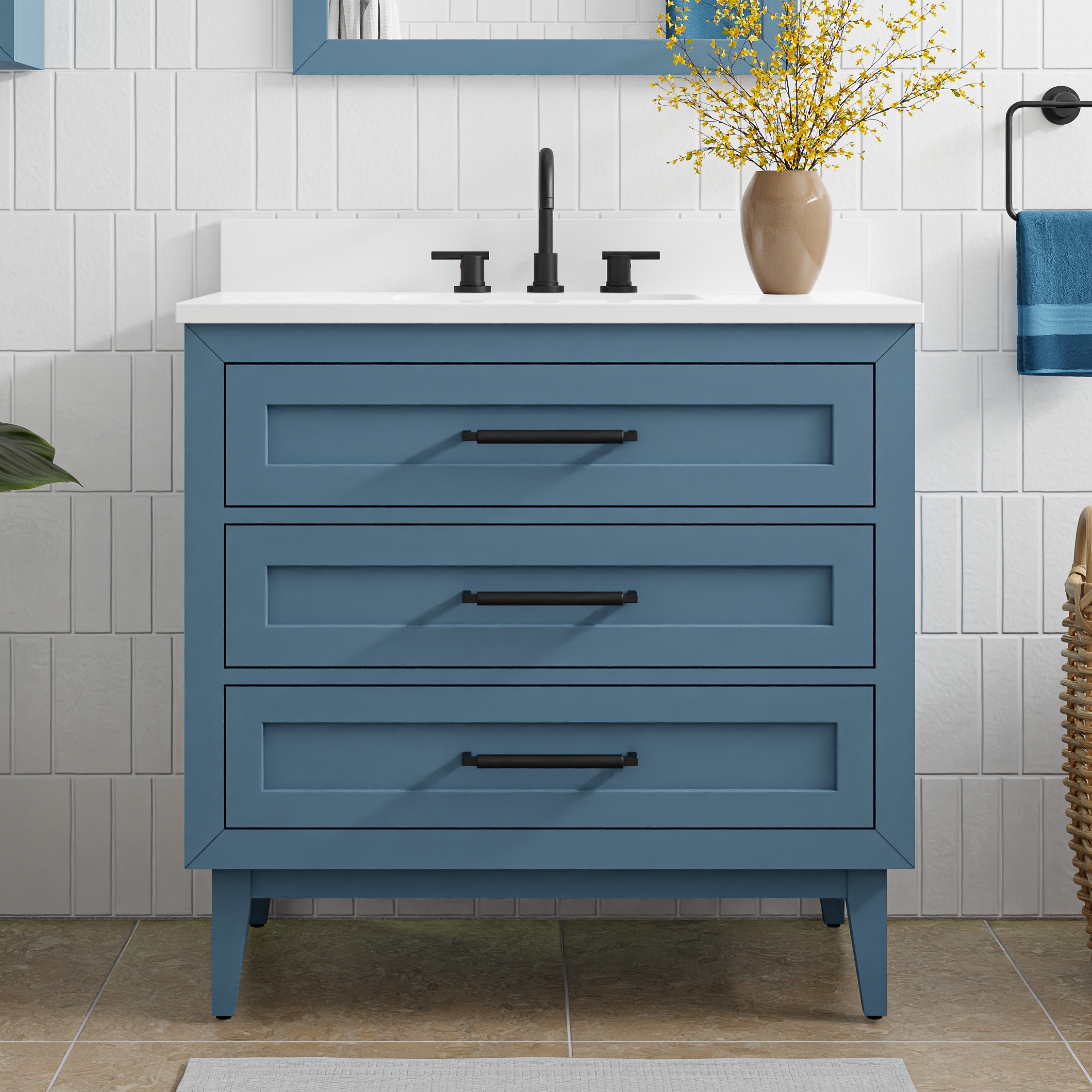 Blue 36-in Bathroom Vanities with Tops at Lowes.com