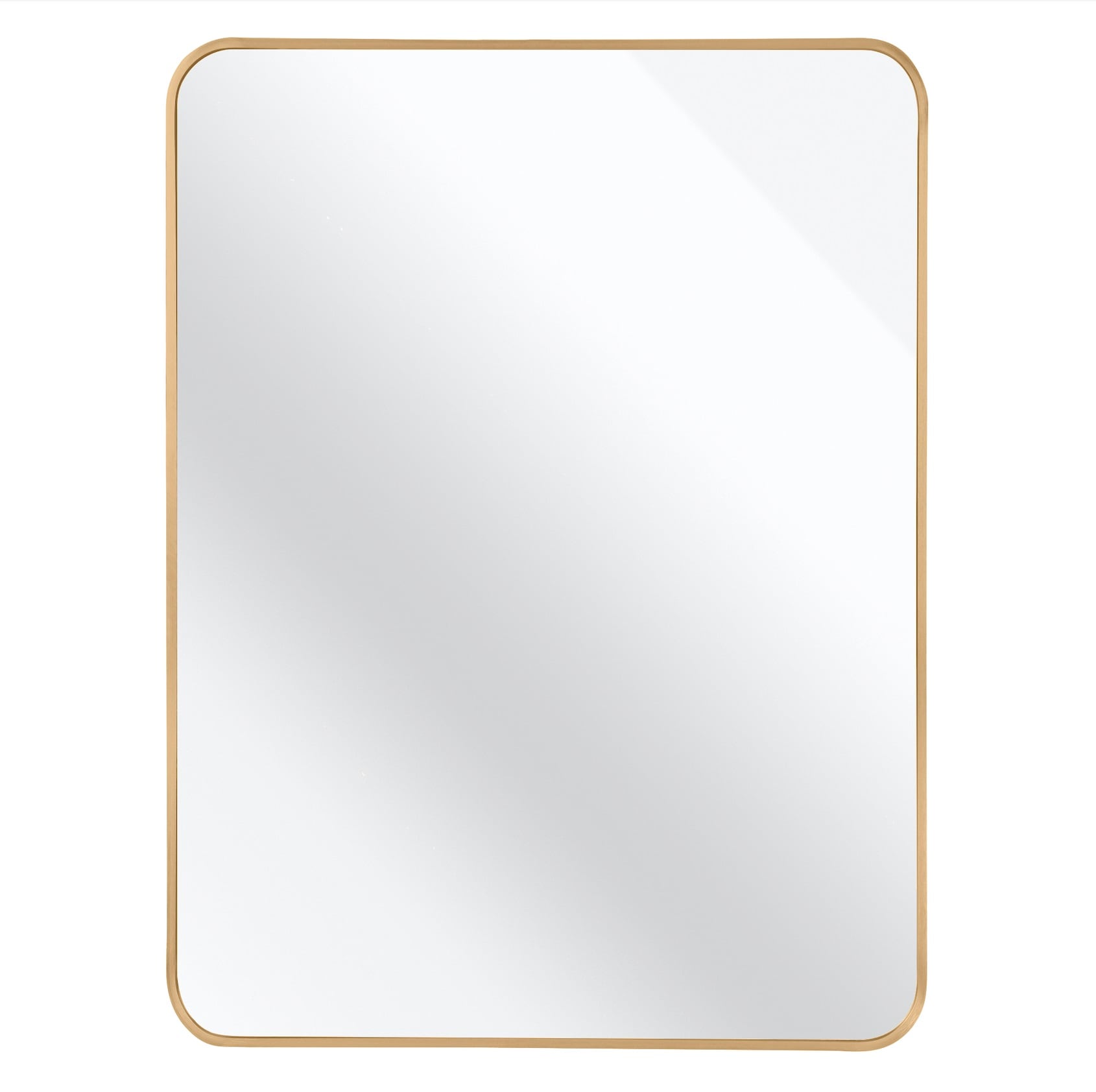 SINOFURN - 30-in W x 40-in H Rectangle Gold Framed Wall Mirror