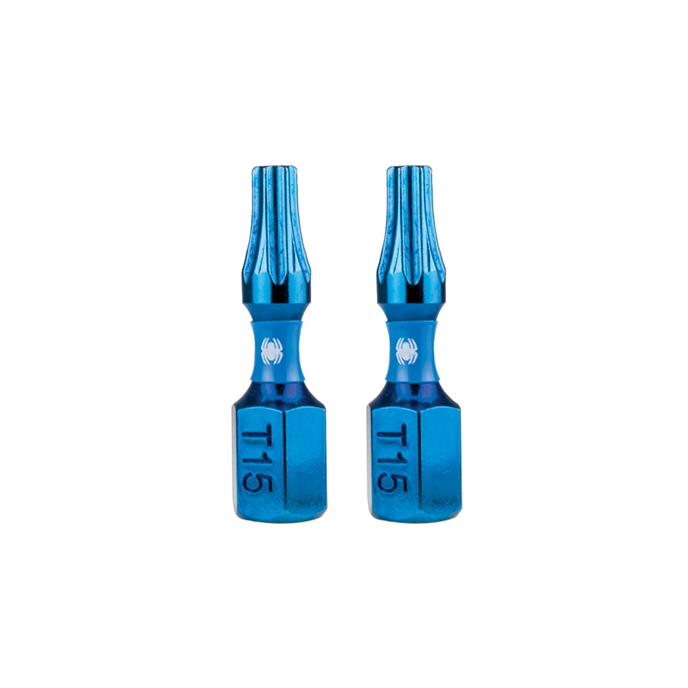 Spyder 19040 Mach-Blue T15 1/4-in x 1-in Torx Impact Driver Bit 2 -Piece