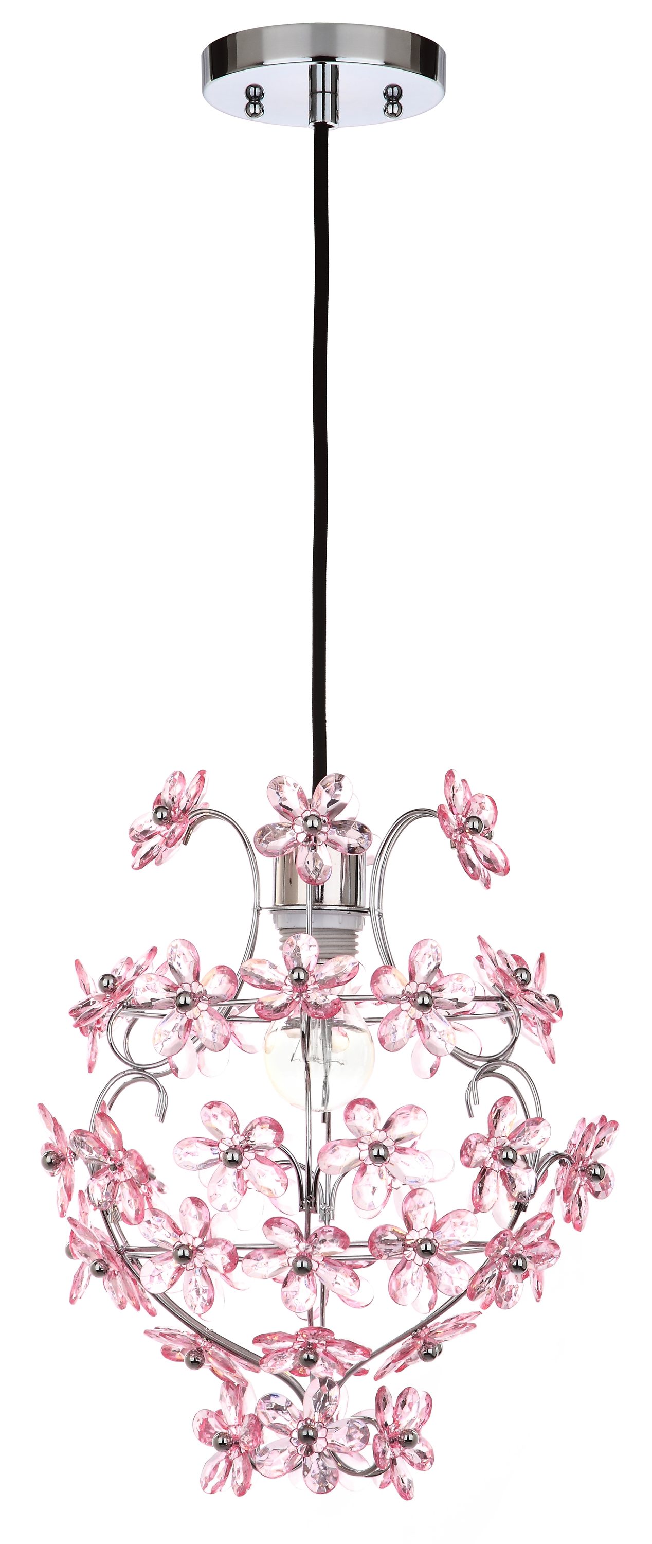 Safavieh LIT4487A Raz Chrome/Pink Modern/Contemporary Hanging Pendant Light