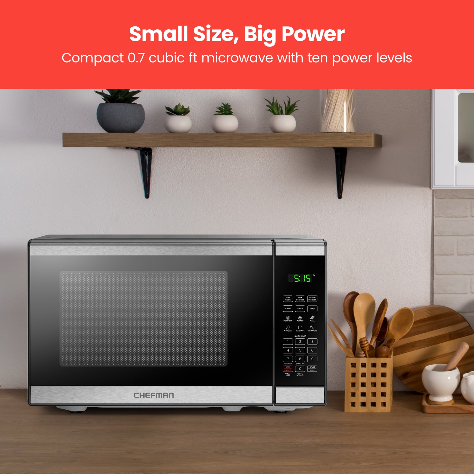 0.7 Cu. ft. Compact Small Microwave Oven Dorm 700 Watt Kitchen Countertop  Office