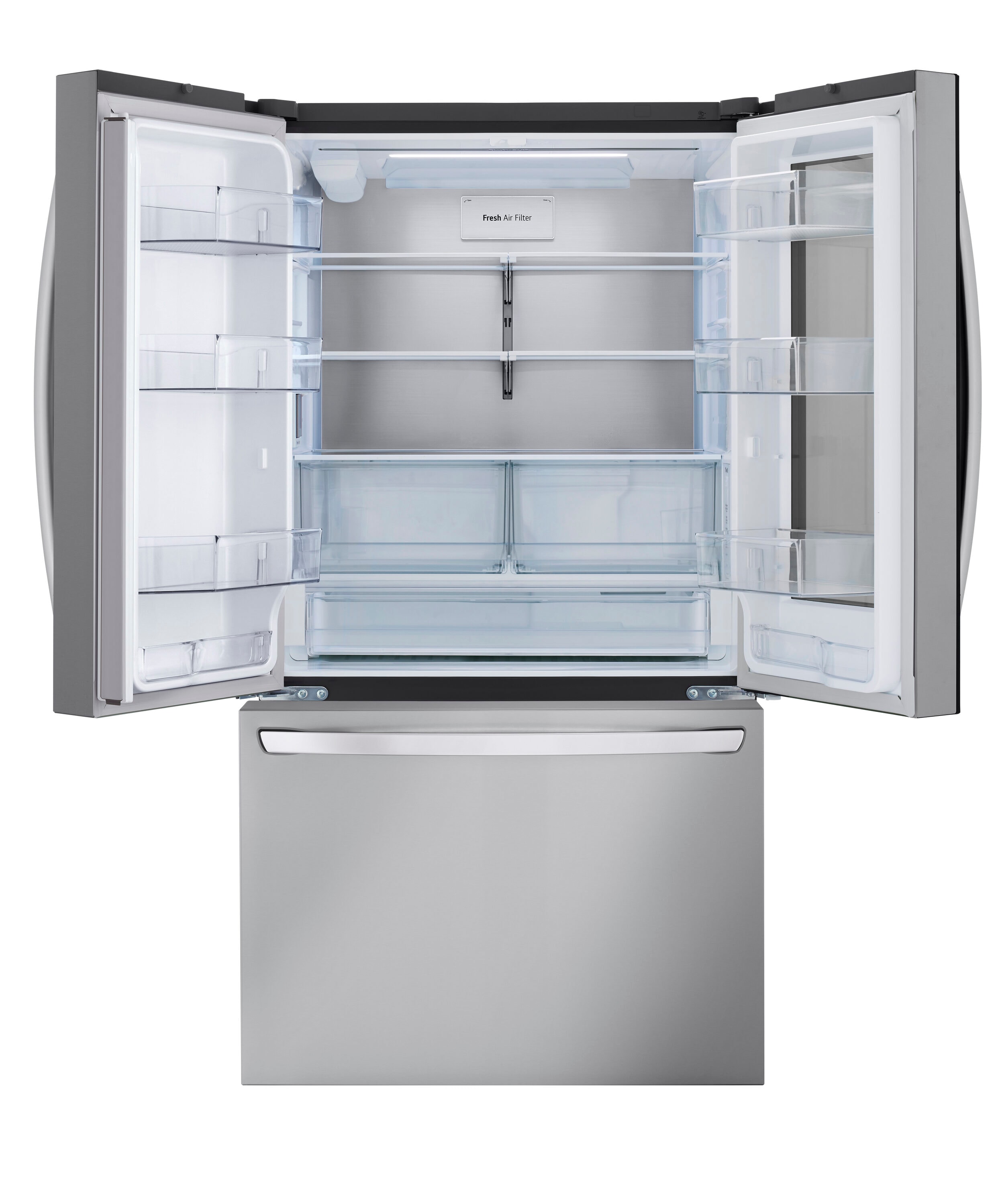 LG Counter-depth InstaView 26.5-cu ft Smart French Door Refrigerator ...