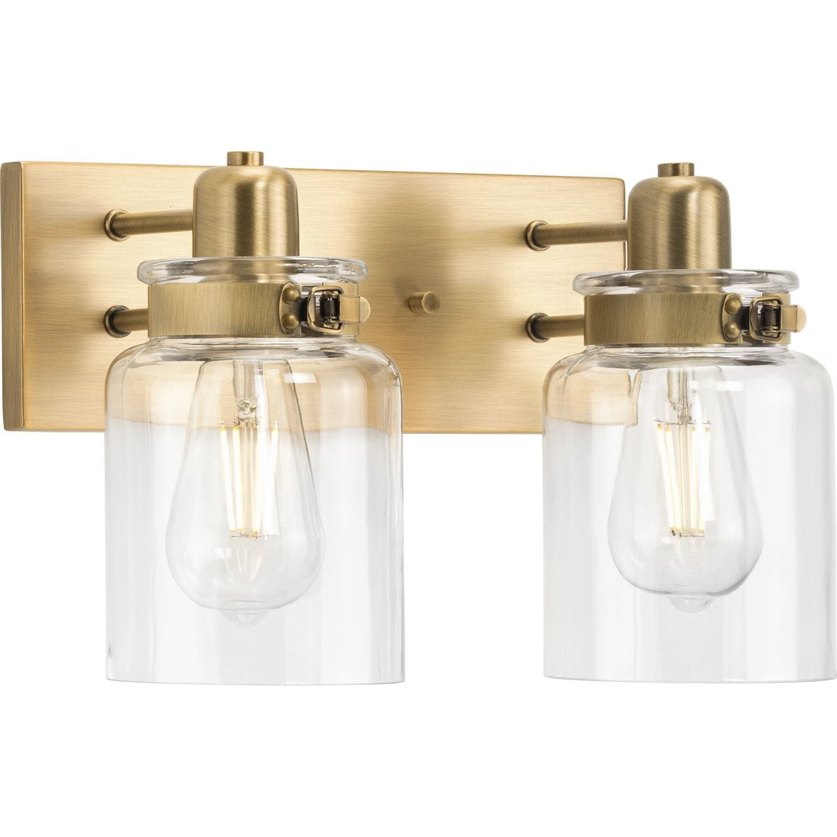 Progress Lighting P300046-163 Calhoun 13.25-in 2 -Light Brass Farmhouse Vanity light