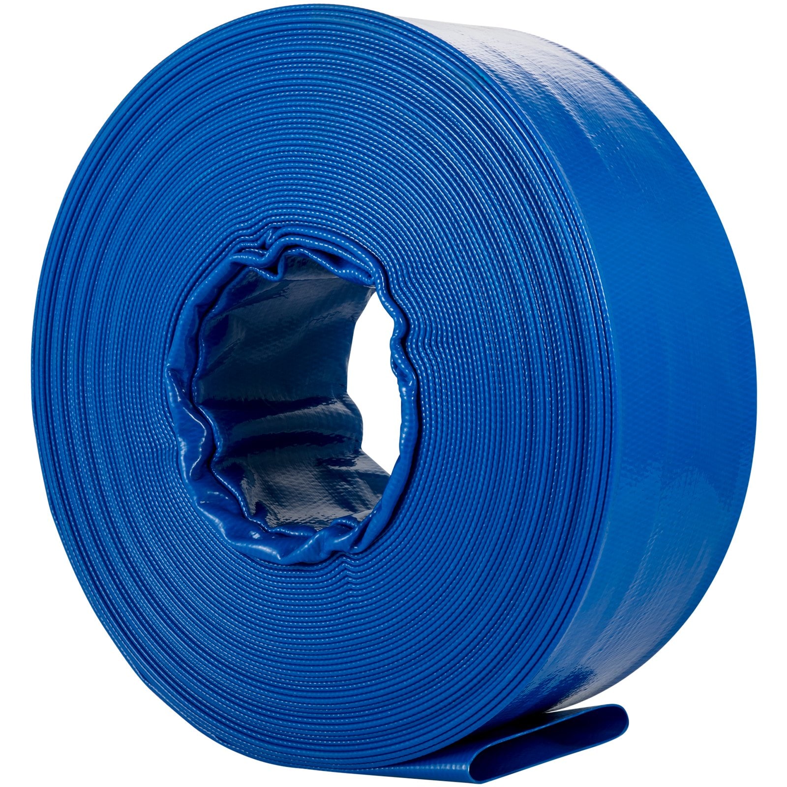VELMONT INC  2 Inch x 105 Foot Blue Heavy Duty PVC Lay Flat Pool Discharge Hose with Clamps