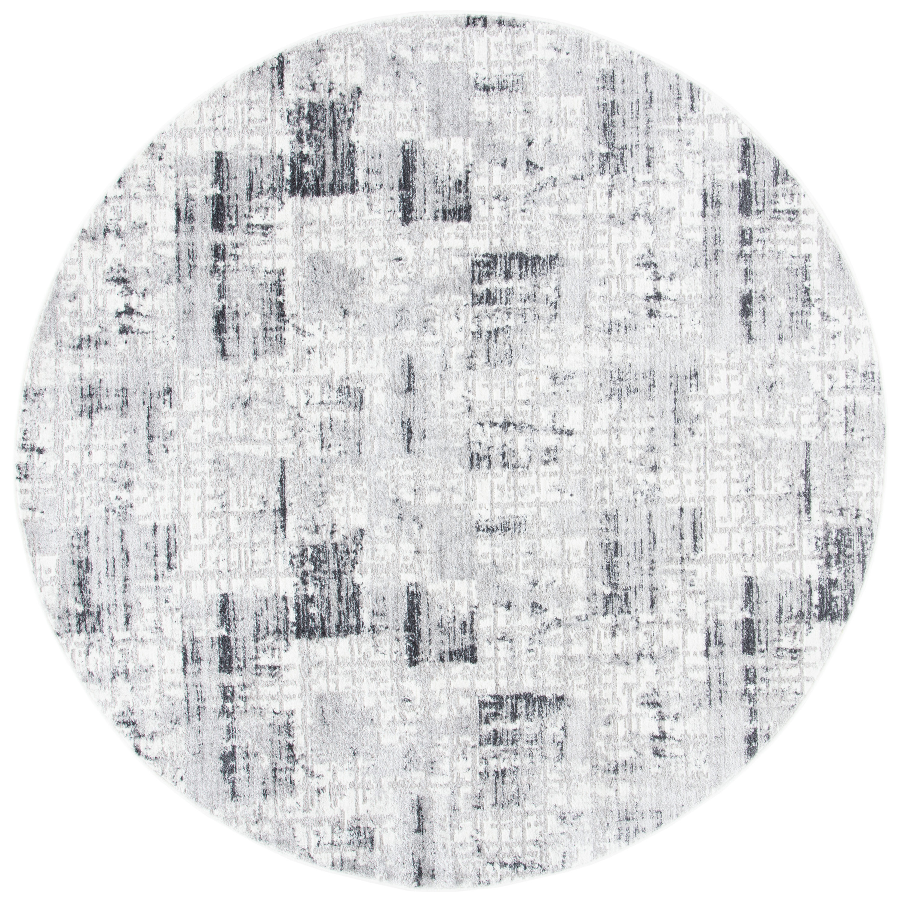 Safavieh ALA786F-7R Amelia Oristo 7 x 7 (ft) Loomed Synthetic Gray/Charcoal Round Indoor Abstract Area rug