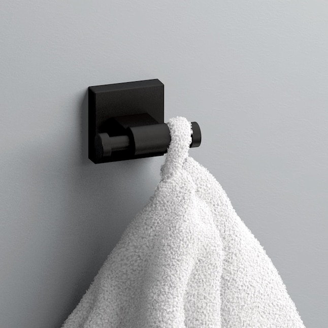 Franklin Brass Maxted Matte Black Double-Hook Wall Mount Towel Hook in ...